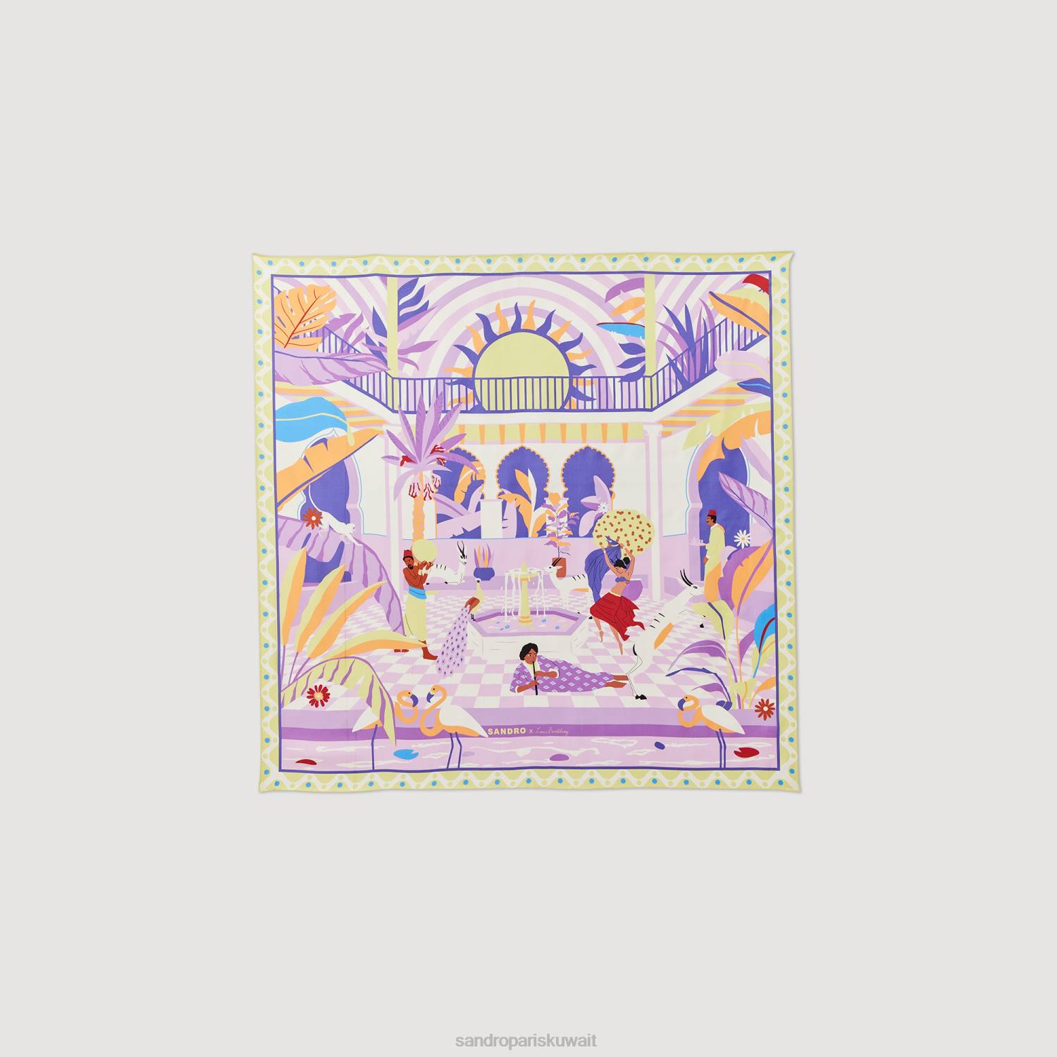 مُكَمِّلات Sandro Paris وشاح حرير أرجواني نحيف ZJ00521