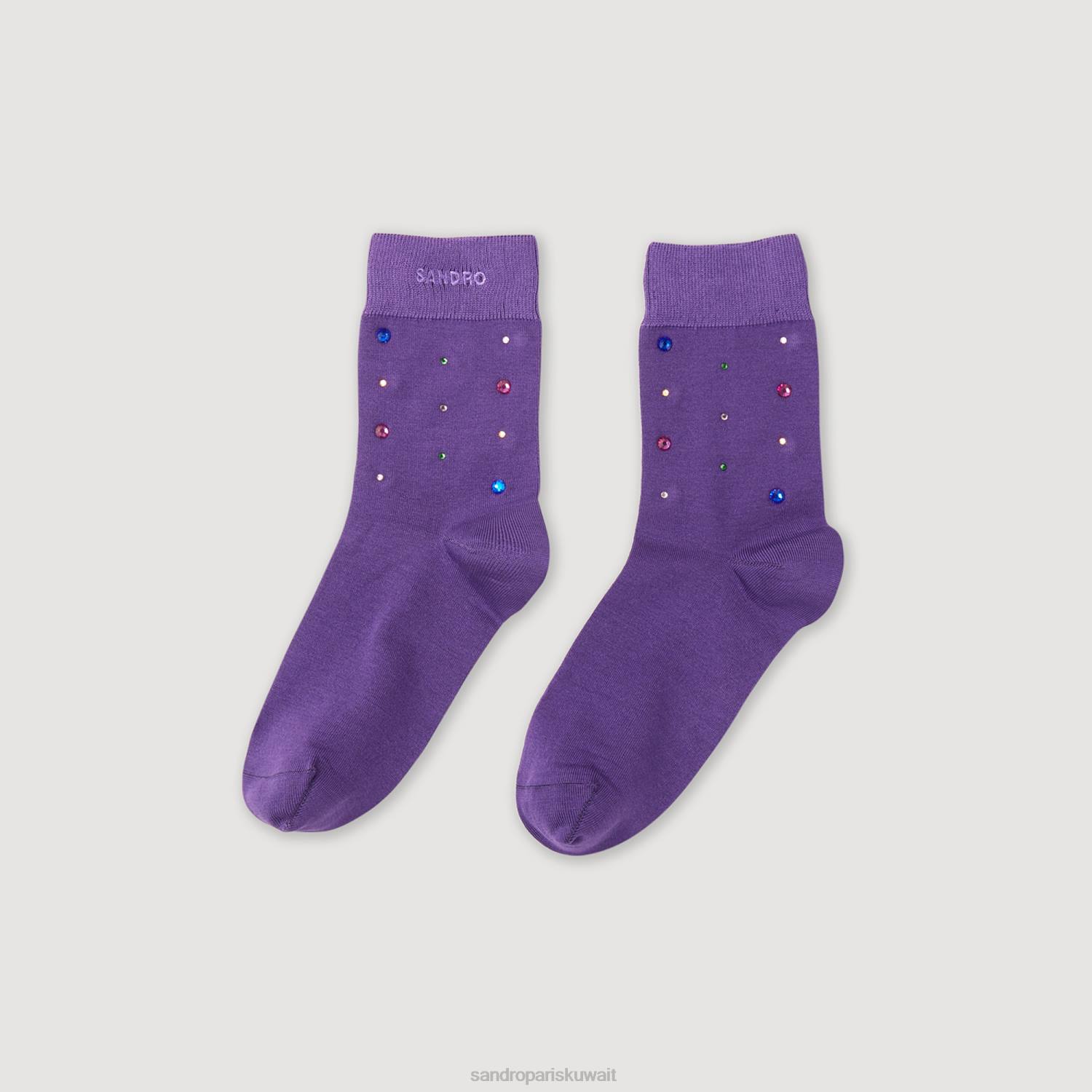 مُكَمِّلات Sandro Paris الجوارب حجر الراين أرجواني نحيف ZJ00542