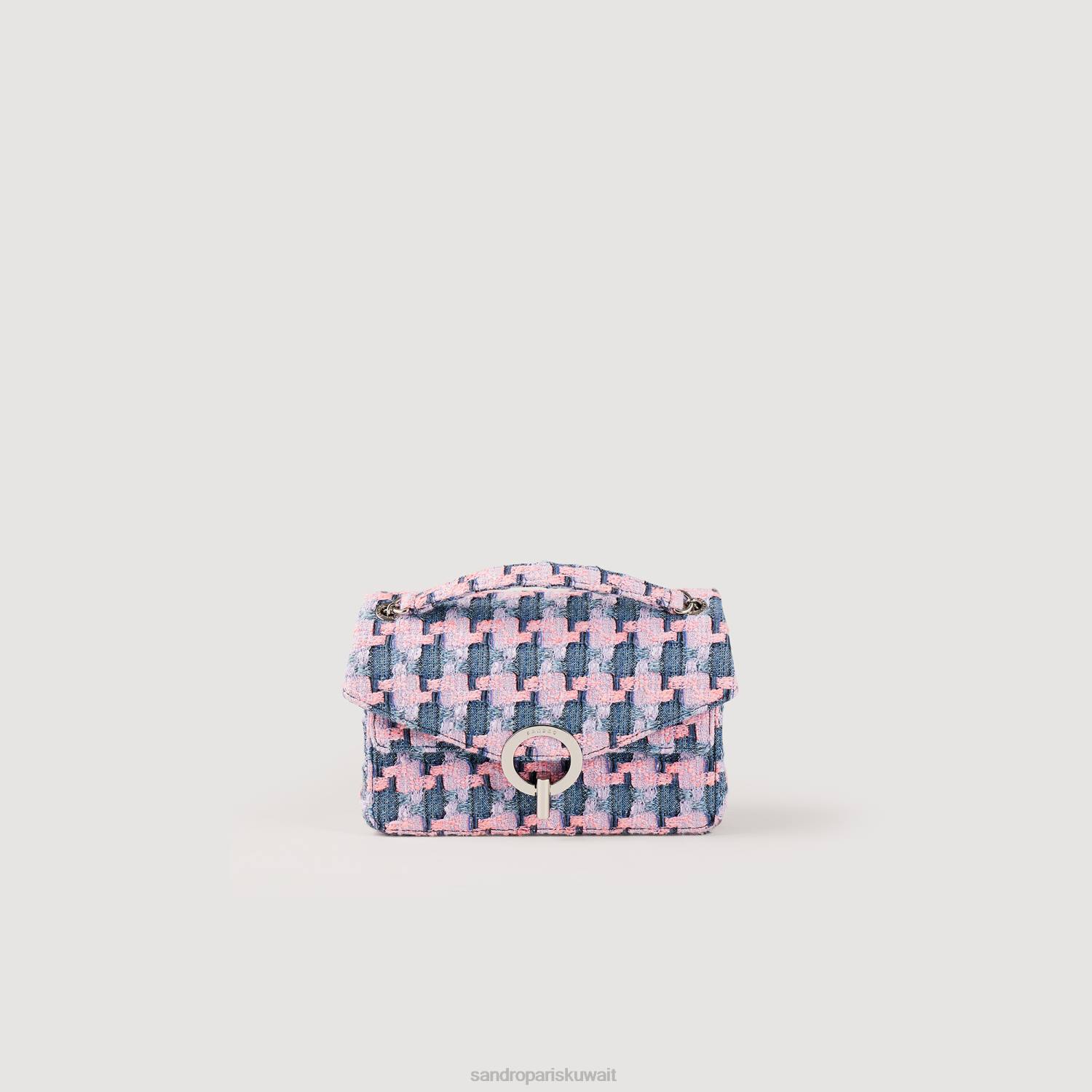 مُكَمِّلات Sandro Paris حقيبة ايزا تويد أرجواني/أزرق نحيف ZJ00552