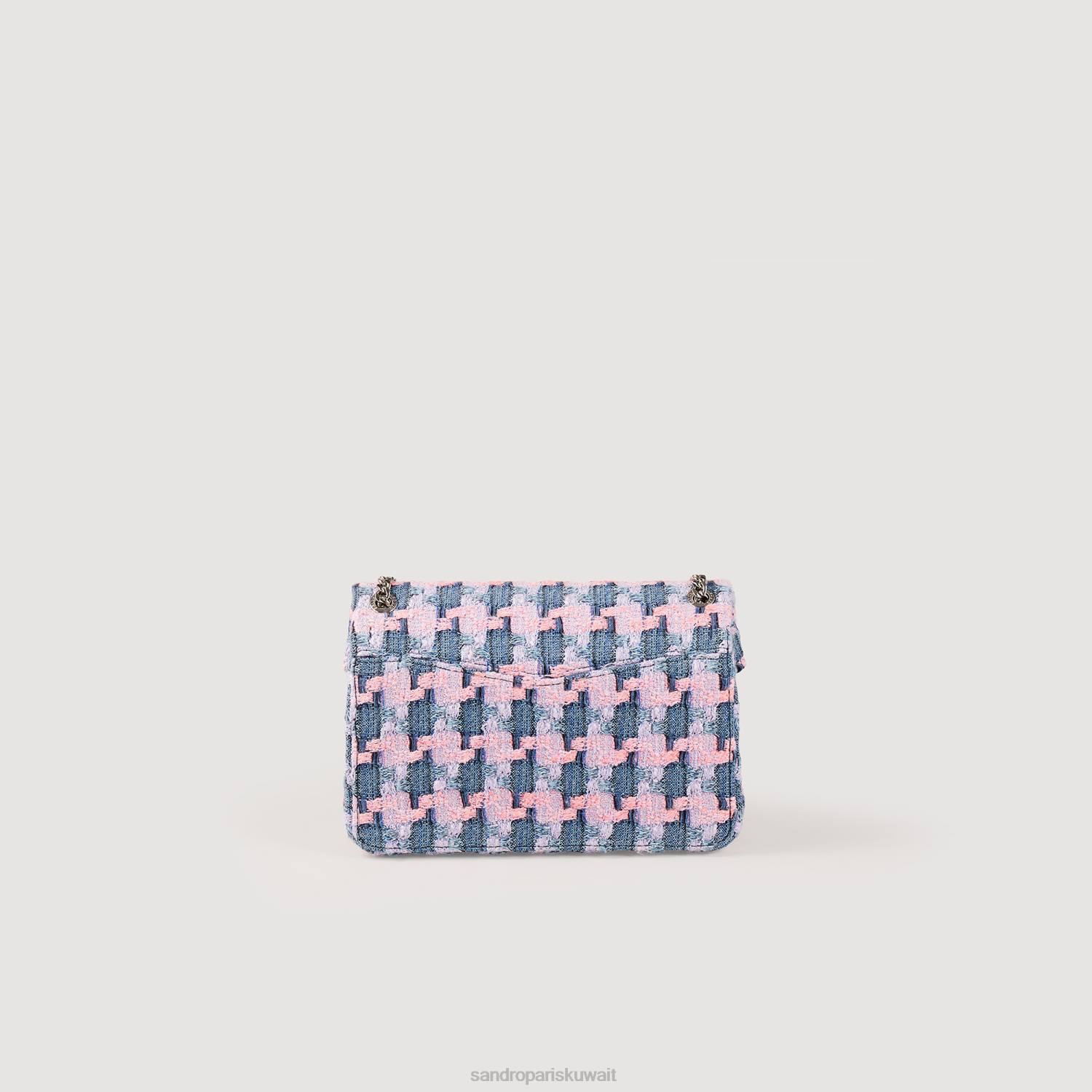 مُكَمِّلات Sandro Paris حقيبة ايزا تويد أرجواني/أزرق نحيف ZJ00552