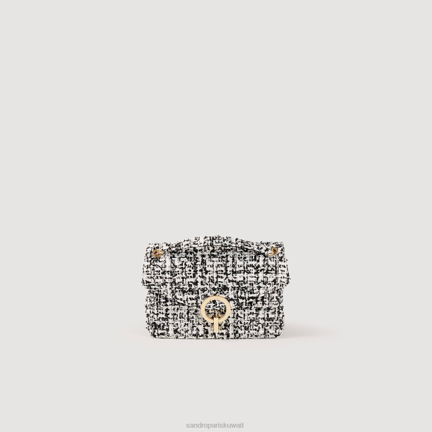 مُكَمِّلات Sandro Paris حقيبة ايزا تويد أسود نحيف ZJ00554