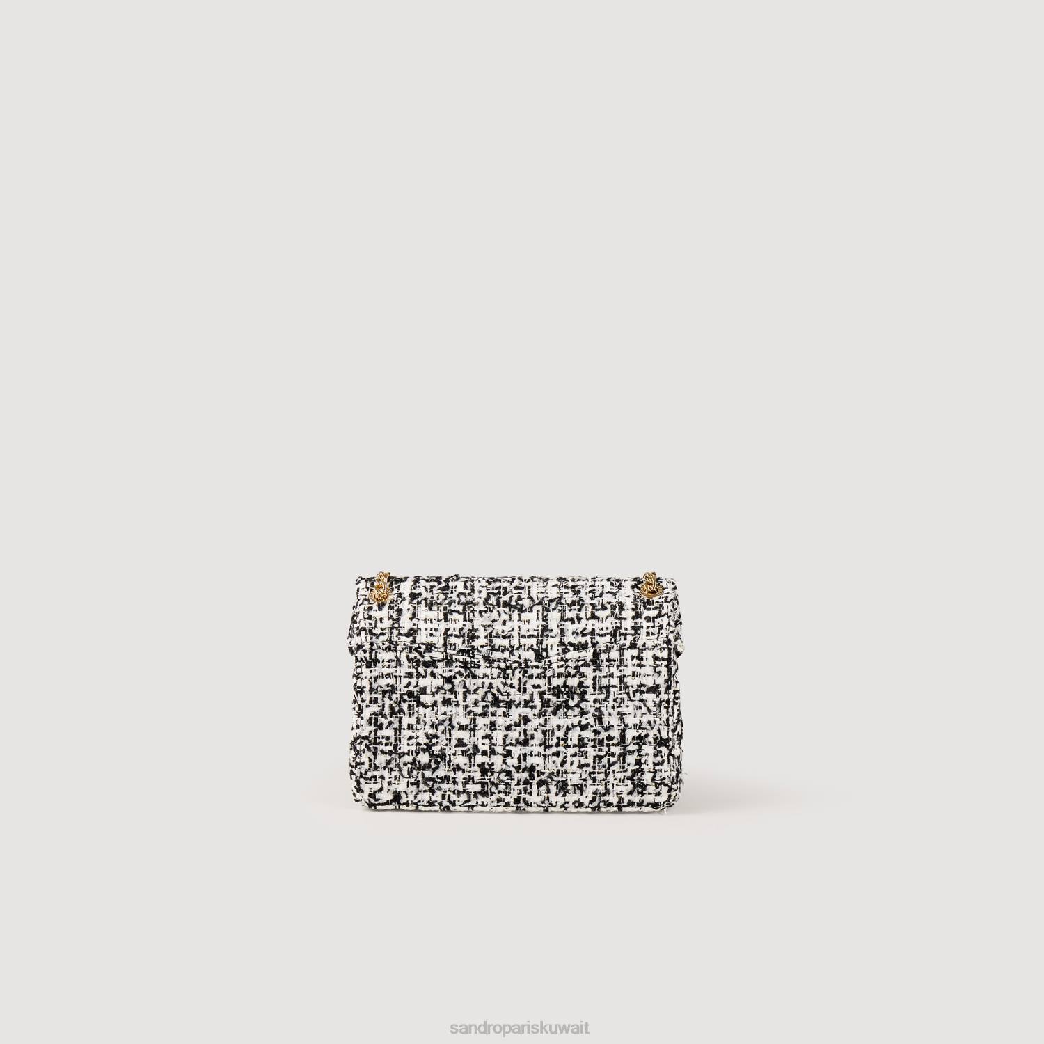 مُكَمِّلات Sandro Paris حقيبة ايزا تويد أسود نحيف ZJ00554