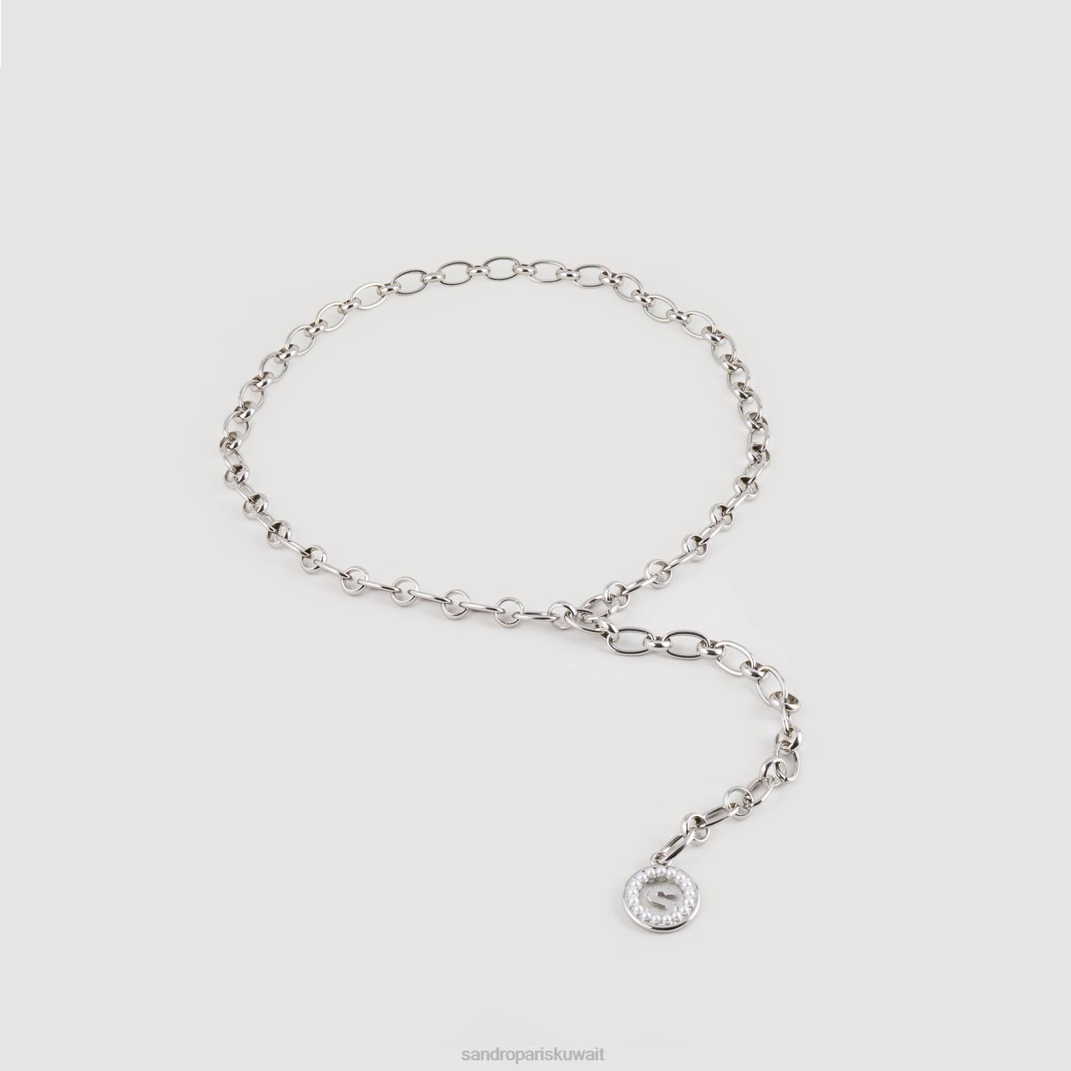 مُكَمِّلات Sandro Paris حزام سلسلة الارتباط فضة نحيف ZJ00560