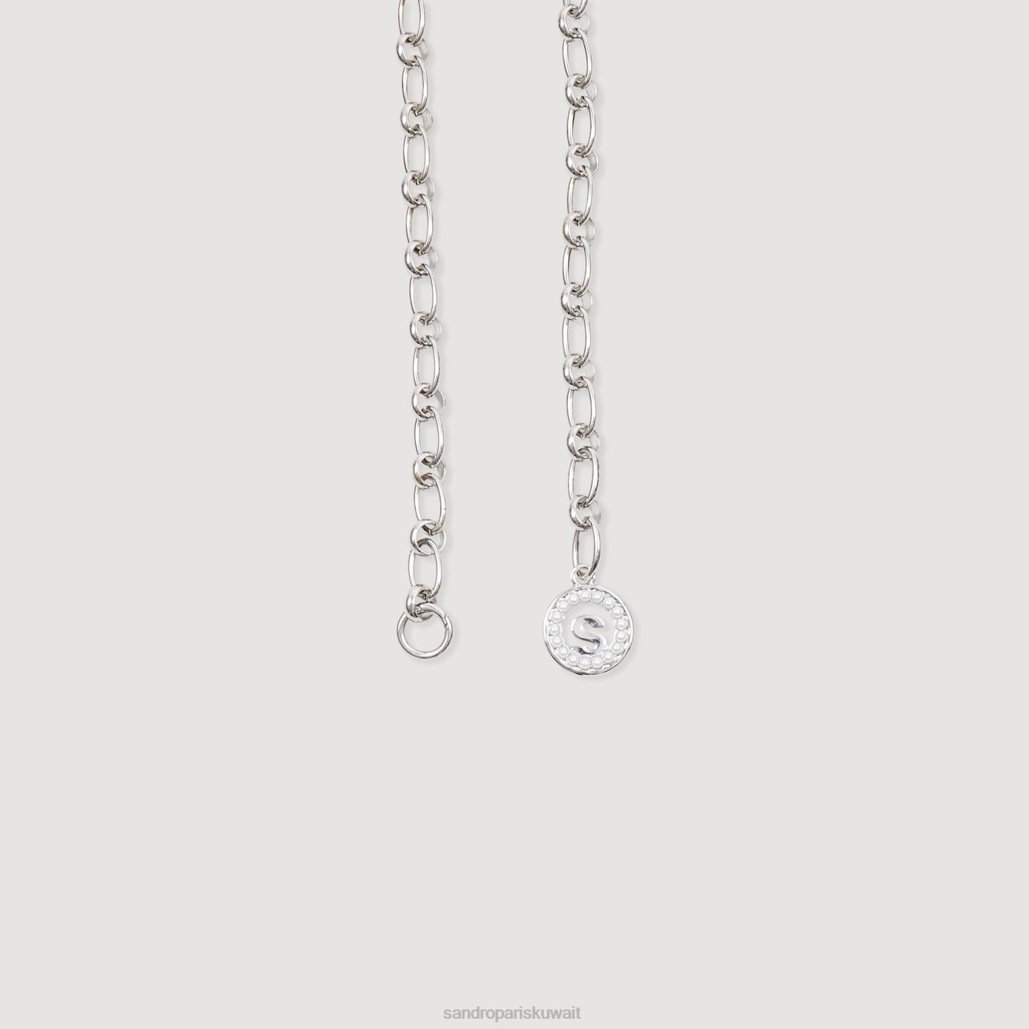 مُكَمِّلات Sandro Paris حزام سلسلة الارتباط فضة نحيف ZJ00560