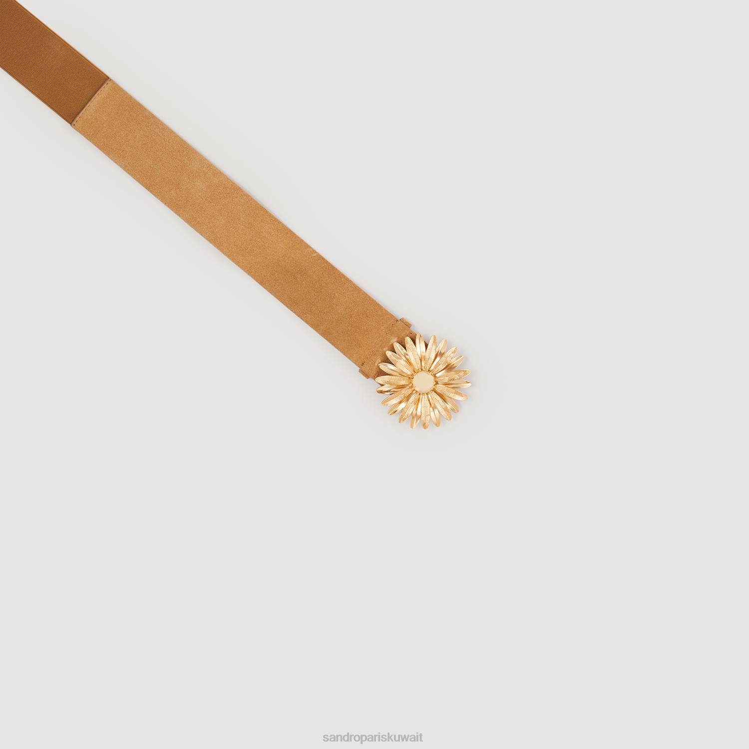 مُكَمِّلات Sandro Paris حزام من الجلد اللون البيج نحيف ZJ00561