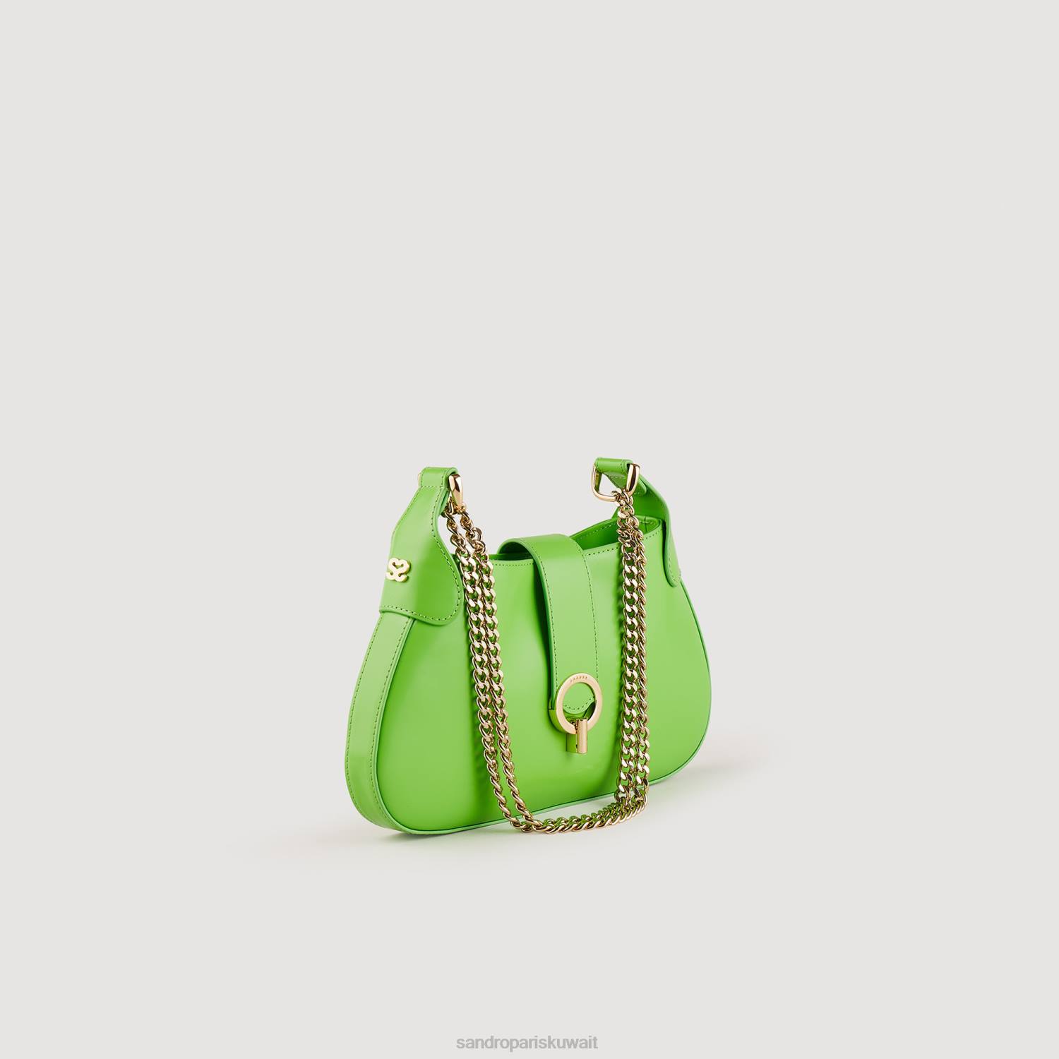 مُكَمِّلات Sandro Paris حقيبة سلسلة جانيت الحلوة التفاح الأخضر نحيف ZJ00576