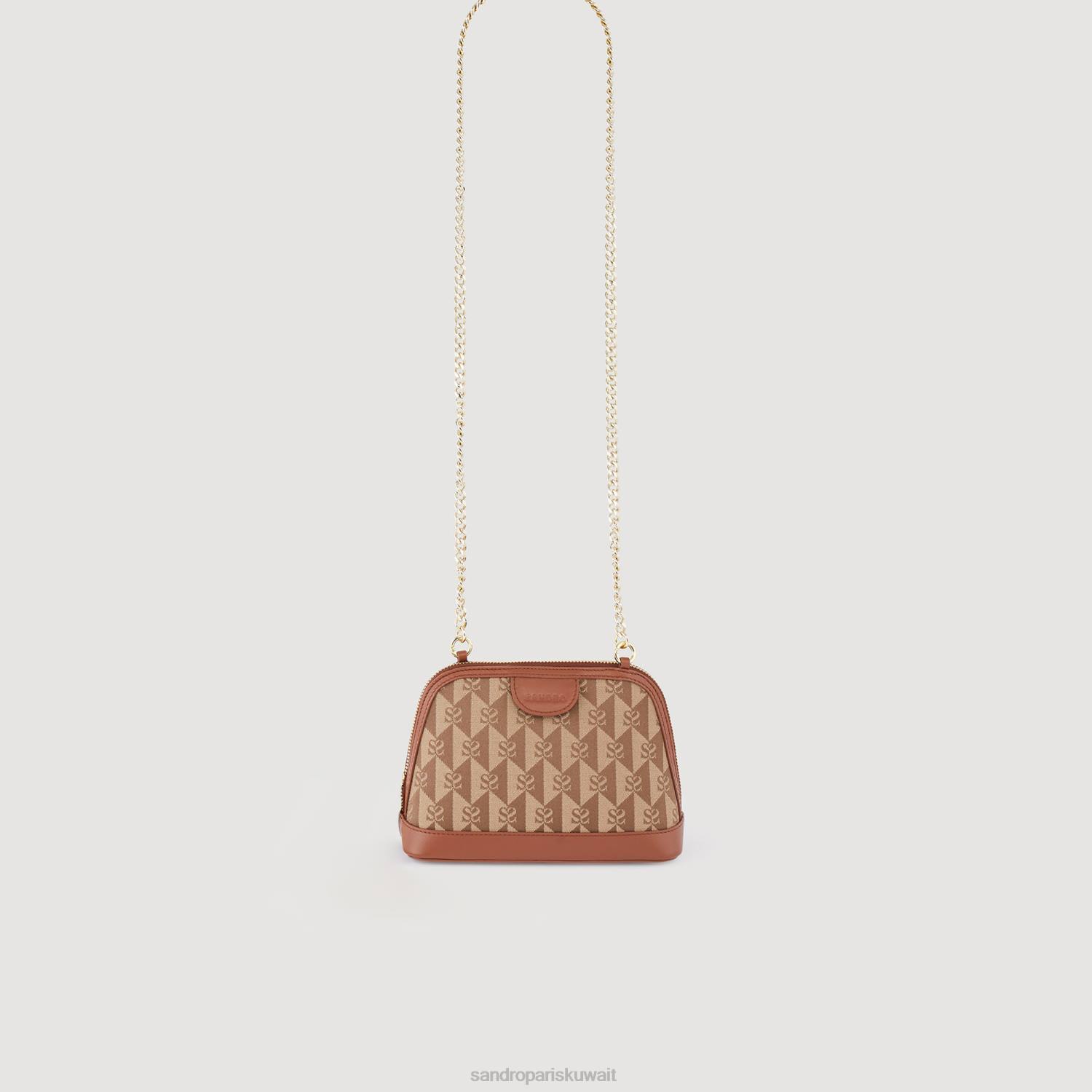 مُكَمِّلات Sandro Paris حقيبة كلاتش بشعار ريتا بني نحيف ZJ00577