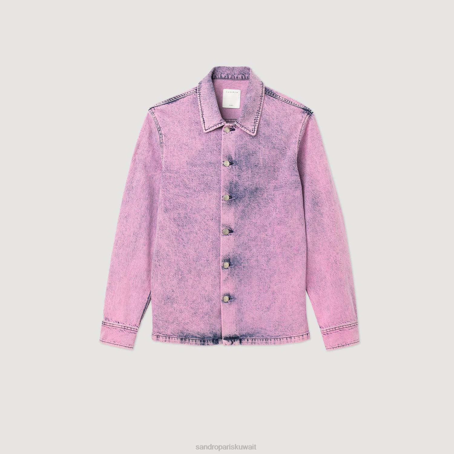 ثياب Sandro Paris سترة عامل باهتة لون القرنفل رجال ZJ00584