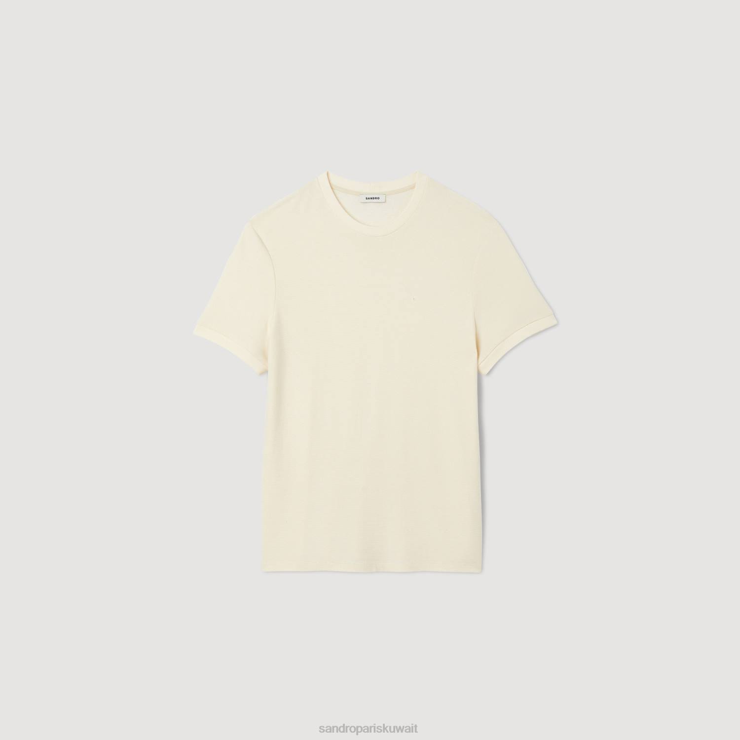 ثياب Sandro Paris تي شيرت برقبة دائرية بيج فاتح رجال ZJ00585