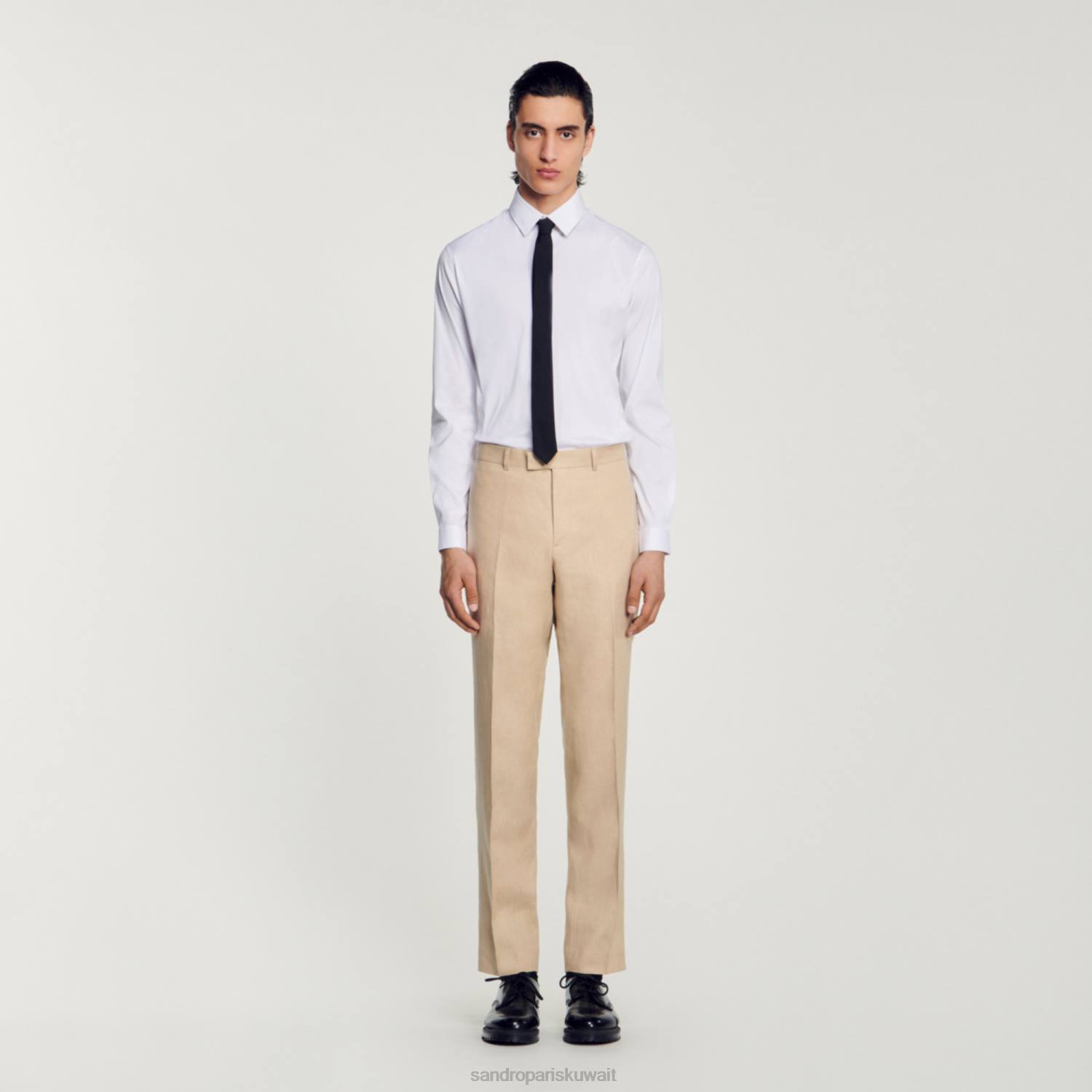 ثياب Sandro Paris سراويل الكتان اللون البيج رجال ZJ00586