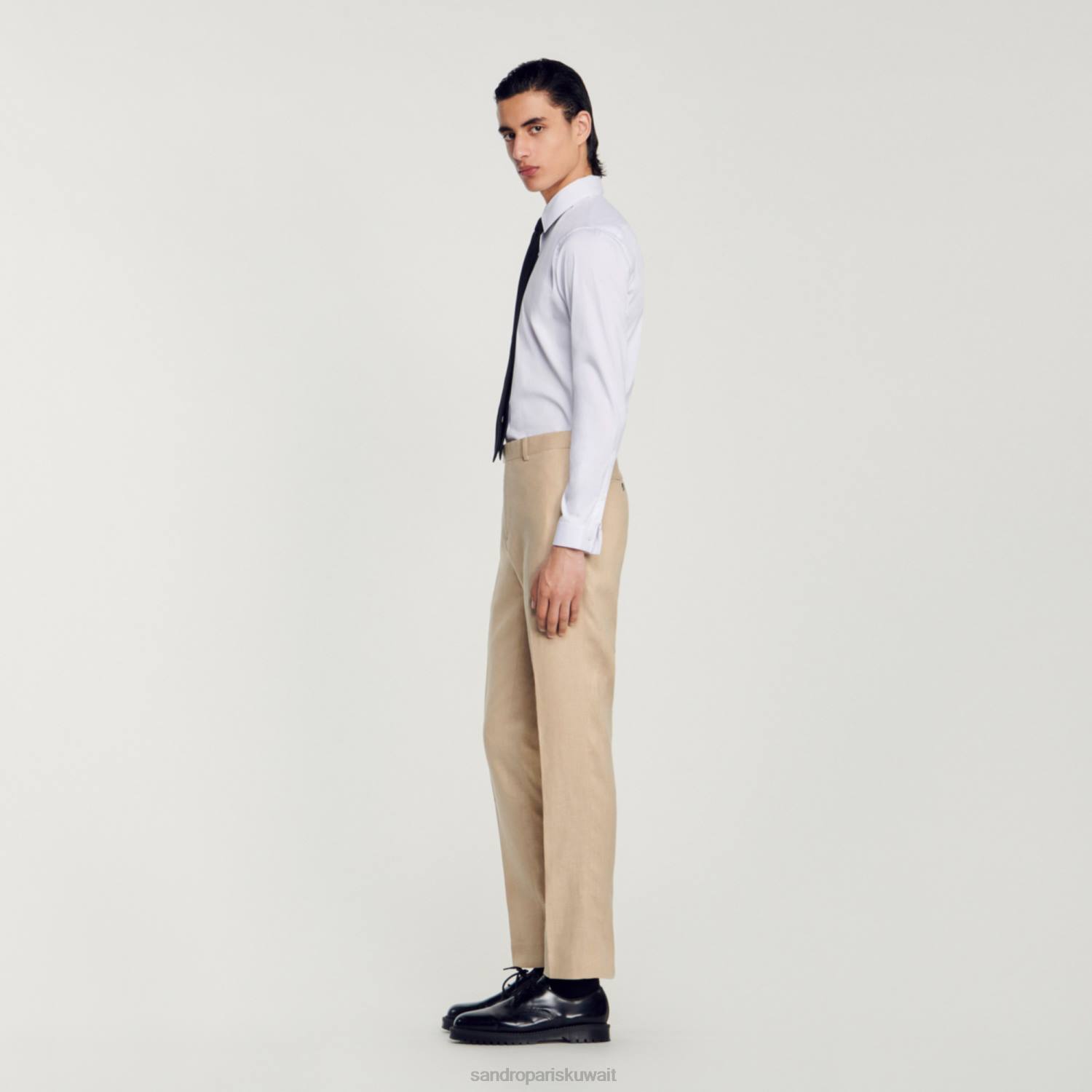 ثياب Sandro Paris سراويل الكتان اللون البيج رجال ZJ00586