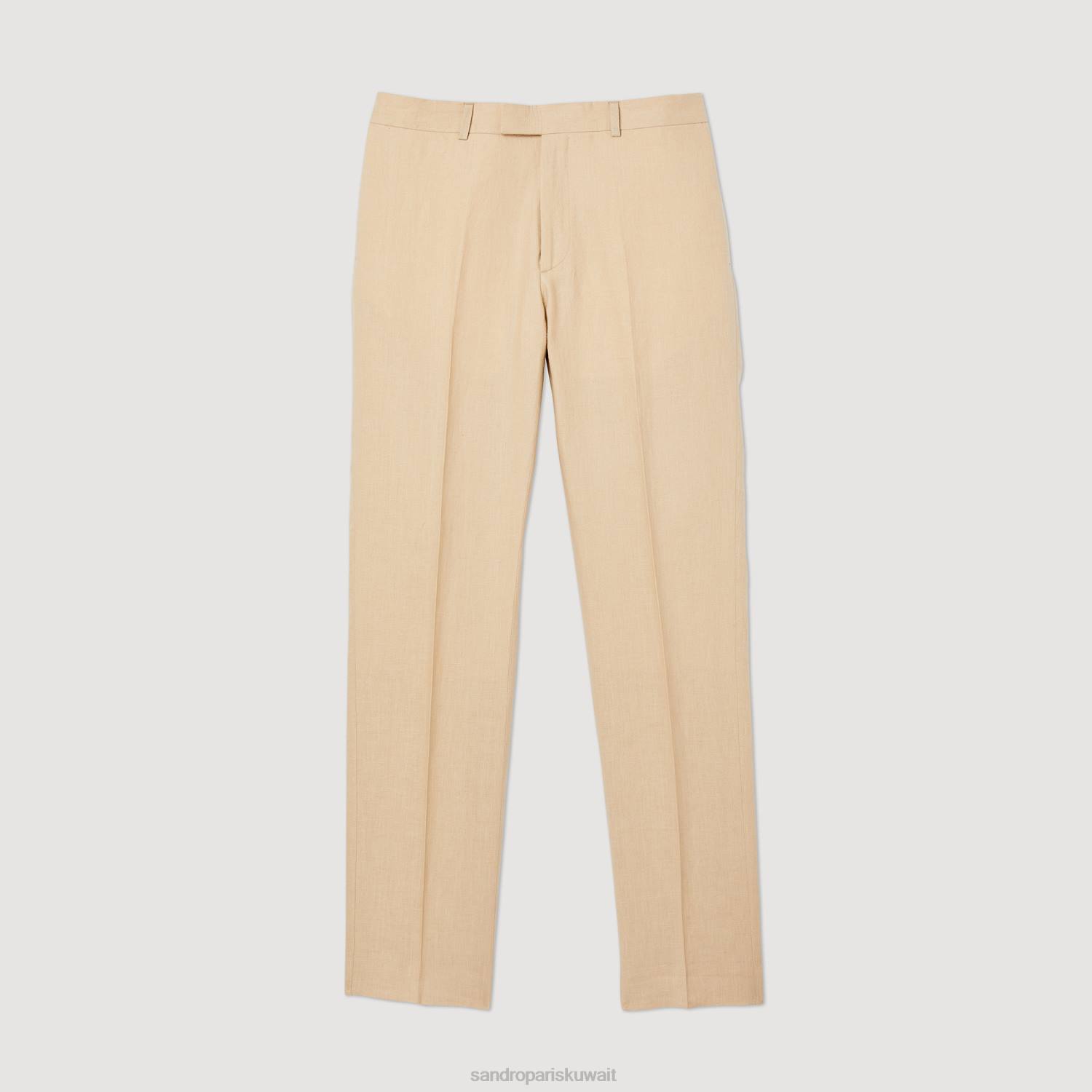 ثياب Sandro Paris سراويل الكتان اللون البيج رجال ZJ00586