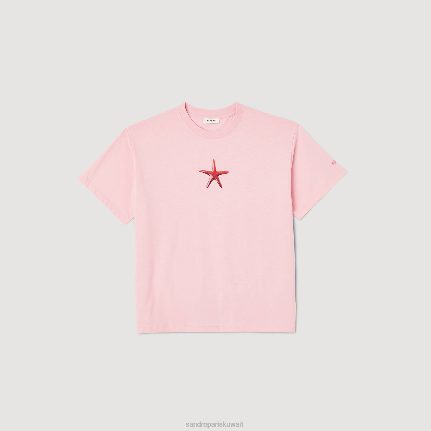 ثياب Sandro Paris تي شيرت نجم البحر لون القرنفل رجال ZJ00591