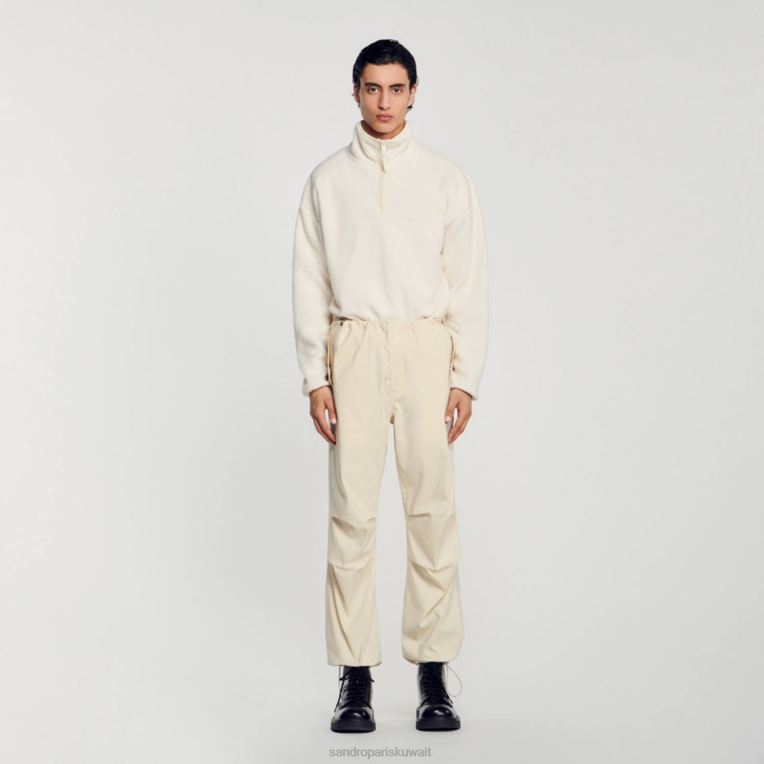 ثياب Sandro Paris السراويل المظلة بيج فاتح رجال ZJ00593