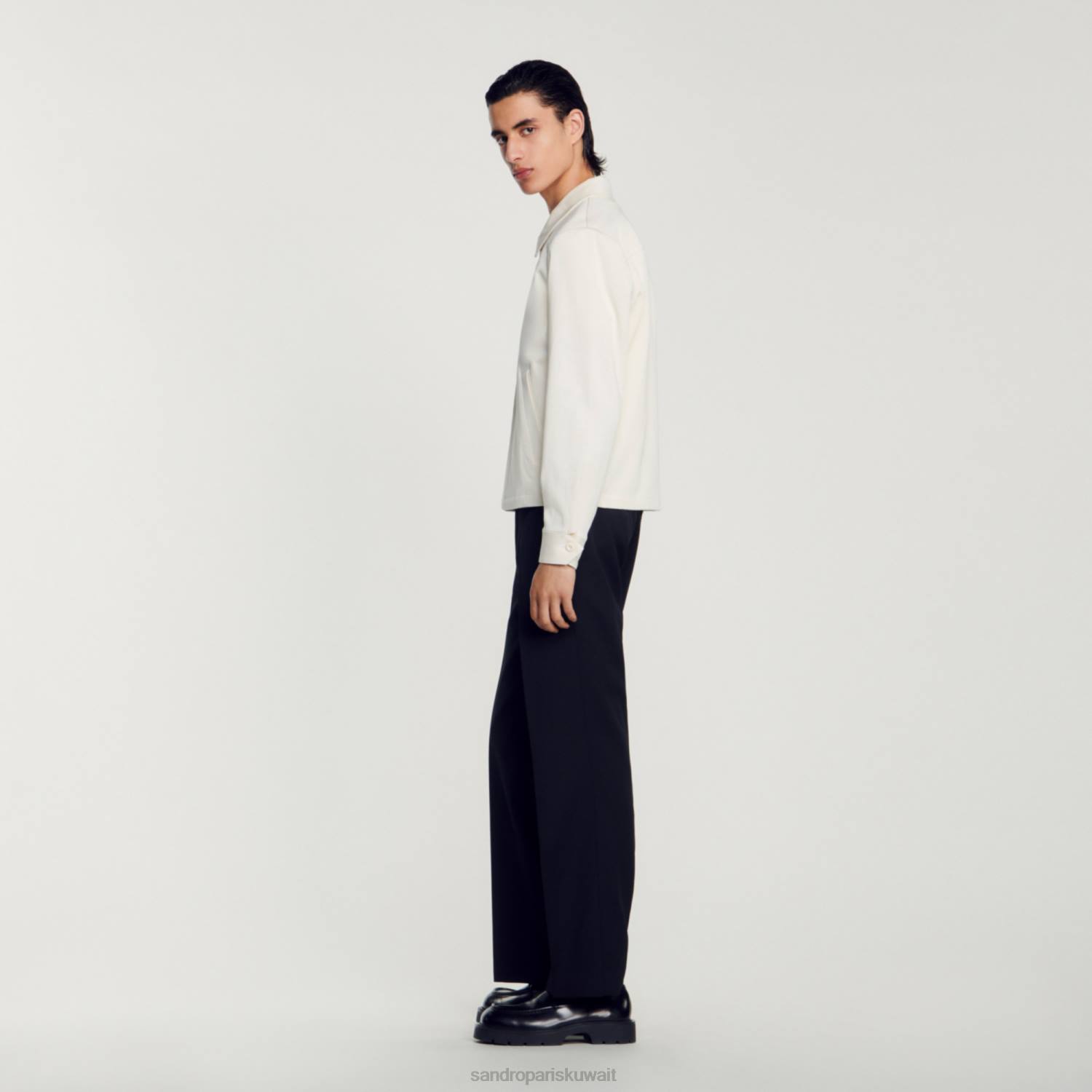 ثياب Sandro Paris سترة قطنية بيج فاتح رجال ZJ00602