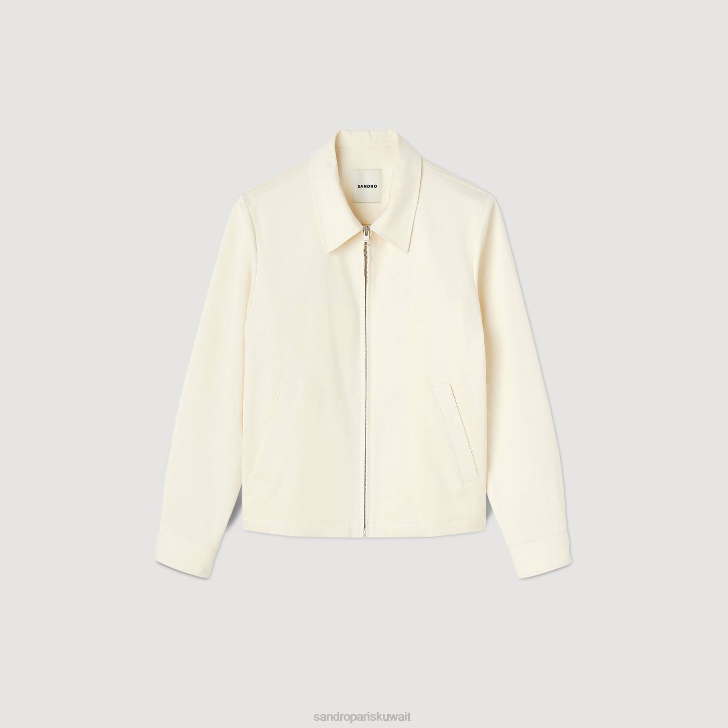 ثياب Sandro Paris سترة قطنية بيج فاتح رجال ZJ00602