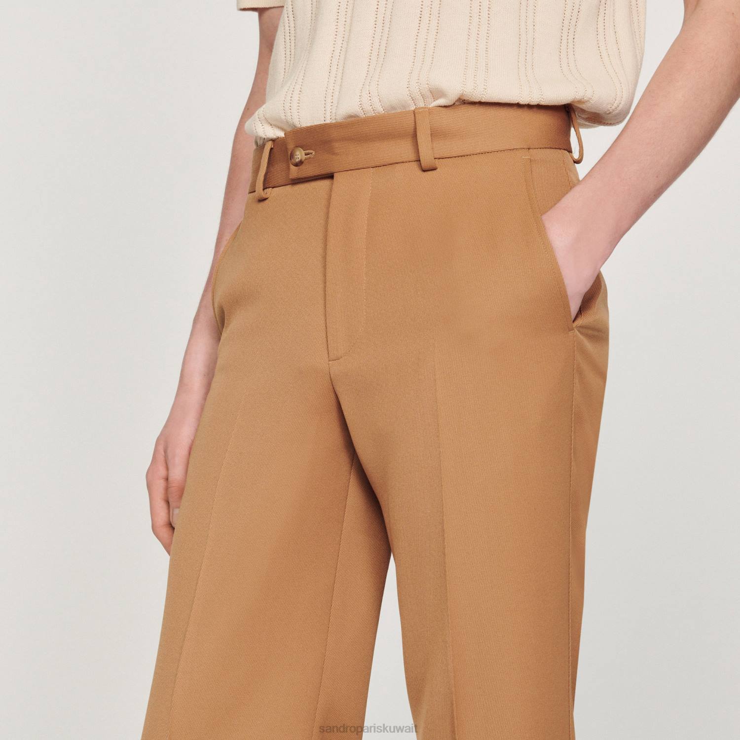 ثياب Sandro Paris بنطال من مزيج الصوف جمل رجال ZJ00603