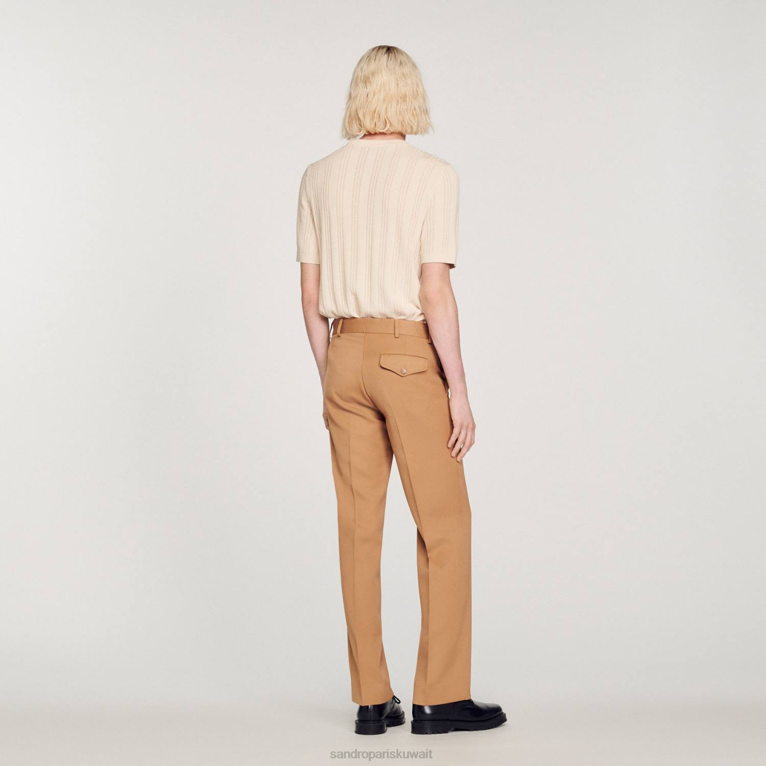 ثياب Sandro Paris بنطال من مزيج الصوف جمل رجال ZJ00603