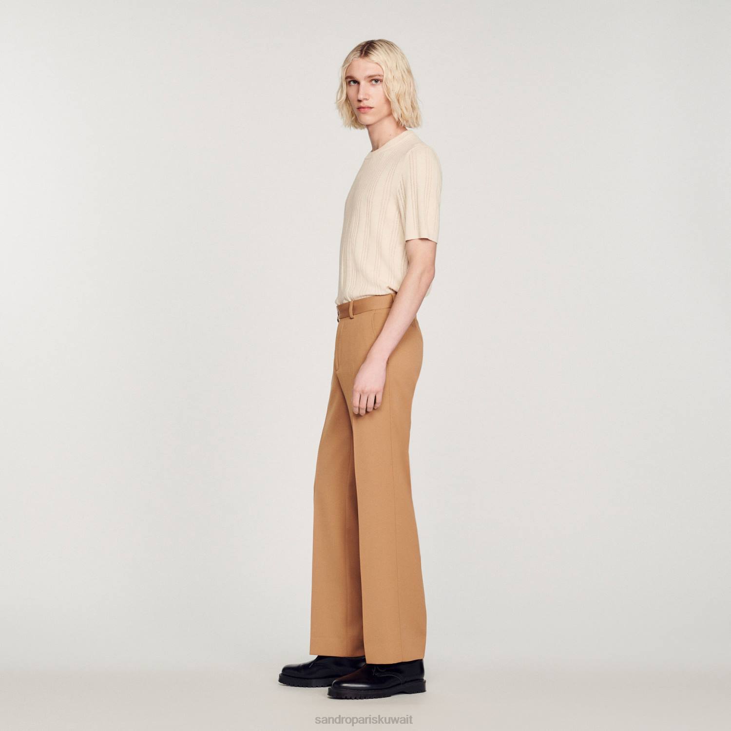 ثياب Sandro Paris بنطال من مزيج الصوف جمل رجال ZJ00603