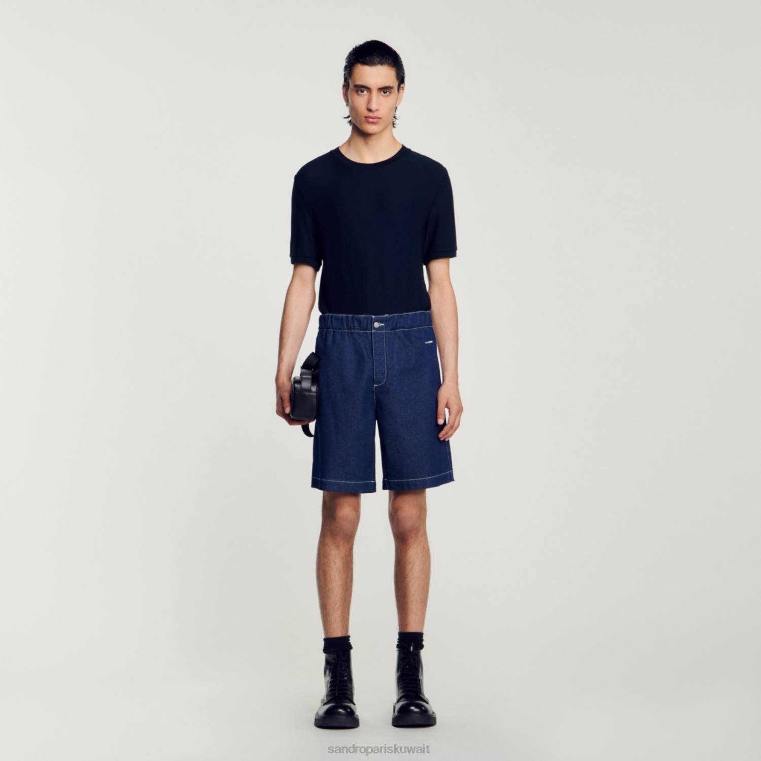 ثياب Sandro Paris شورت الدنيم الدنيم الخام رجال ZJ00604
