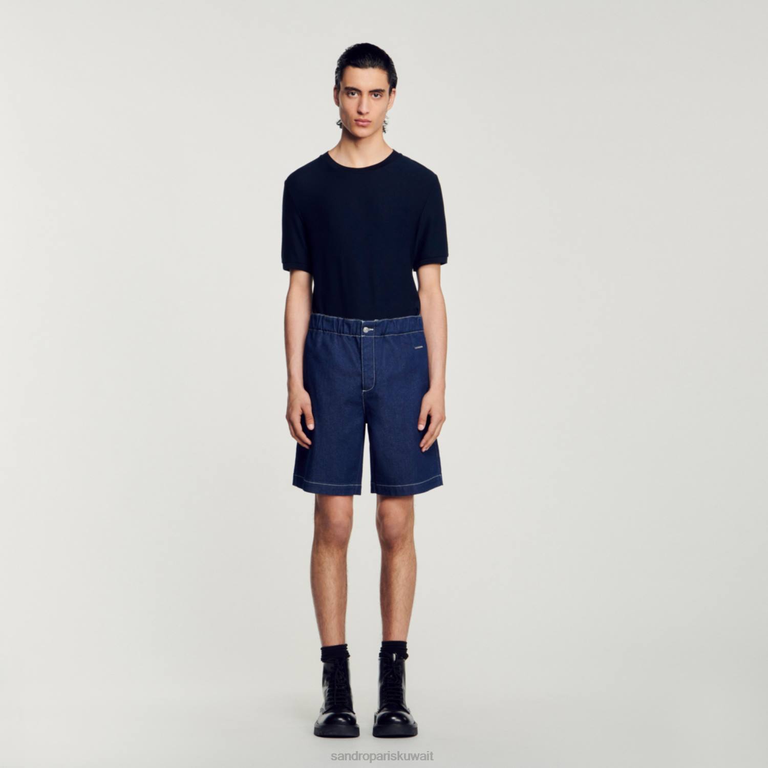 ثياب Sandro Paris شورت الدنيم الدنيم الخام رجال ZJ00604