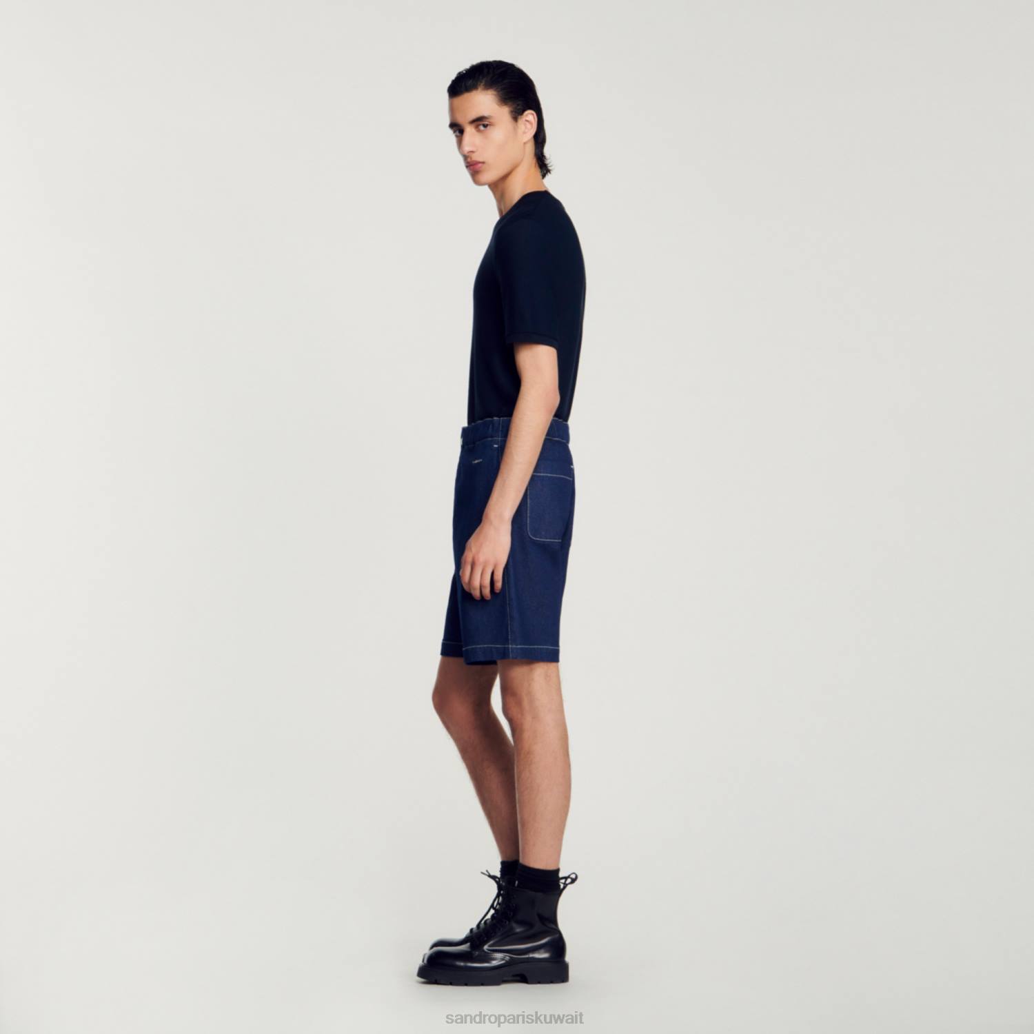 ثياب Sandro Paris شورت الدنيم الدنيم الخام رجال ZJ00604
