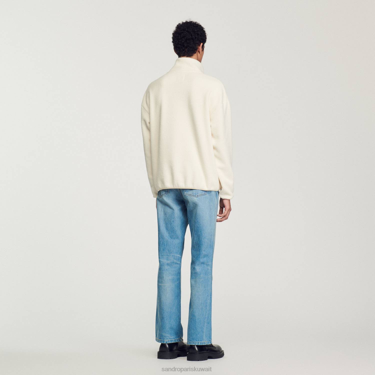 ثياب Sandro Paris الصوف عالية الرقبة بيج فاتح رجال ZJ00623