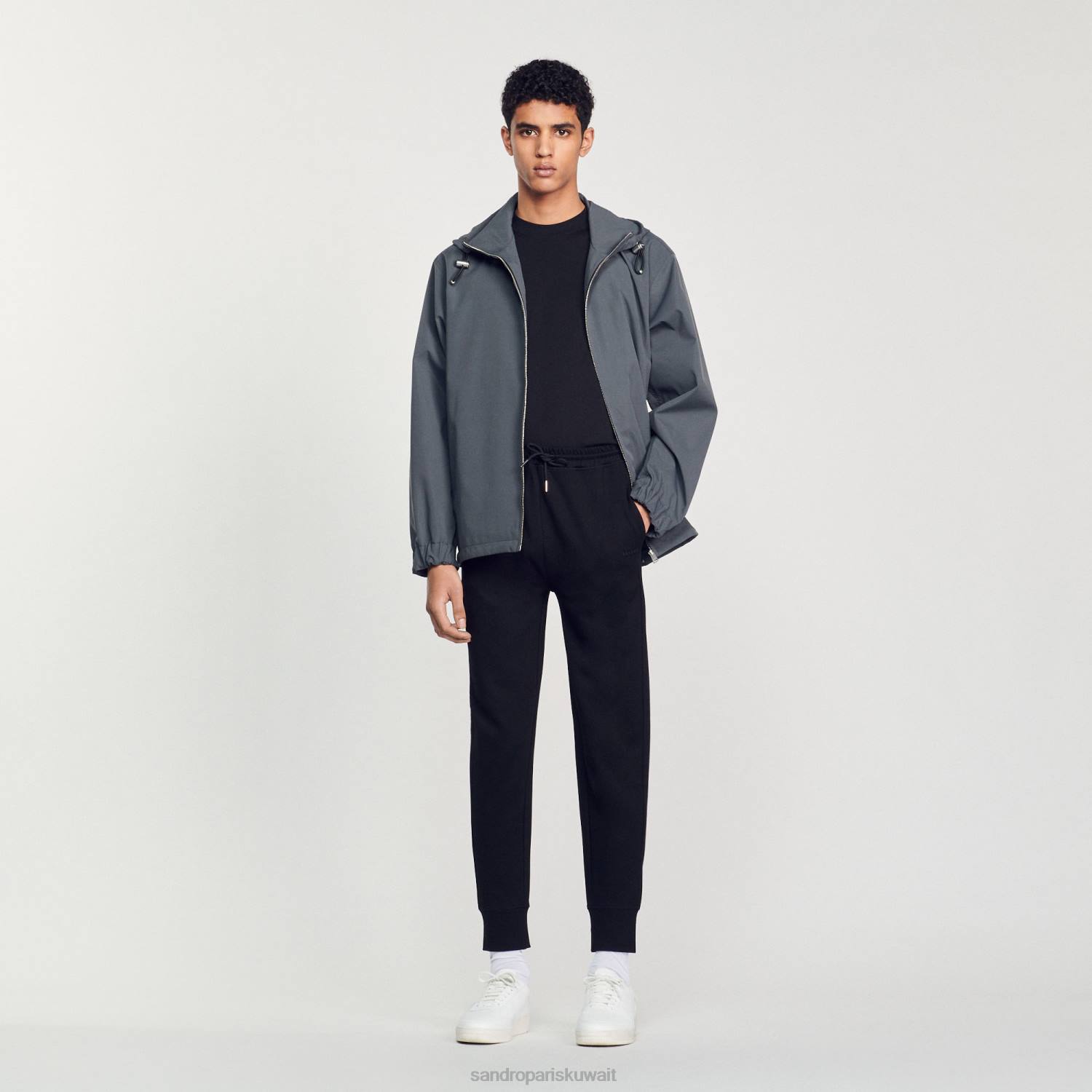ثياب Sandro Paris قيعان الركض محبوك أسود رجال ZJ00634