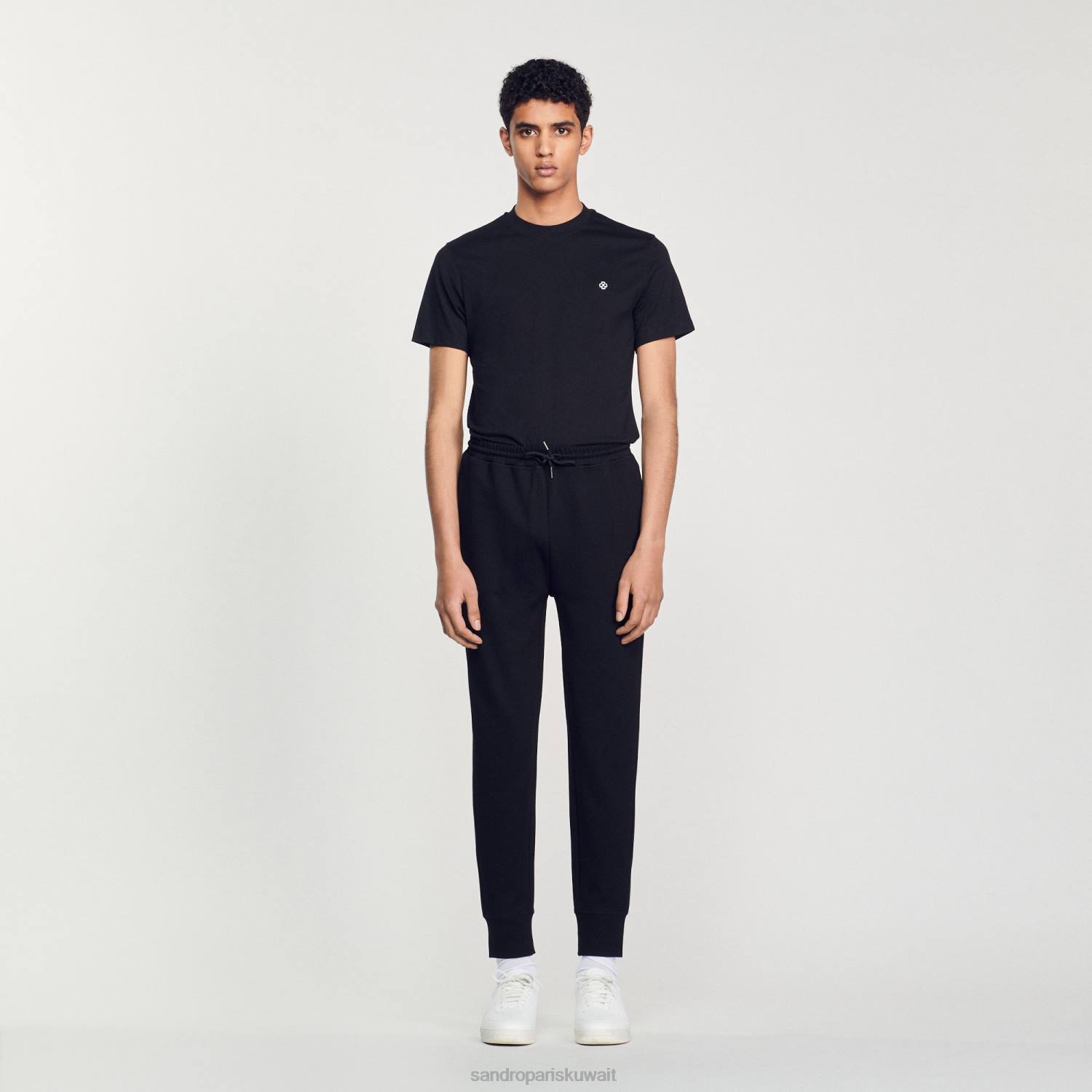 ثياب Sandro Paris قيعان الركض محبوك أسود رجال ZJ00634