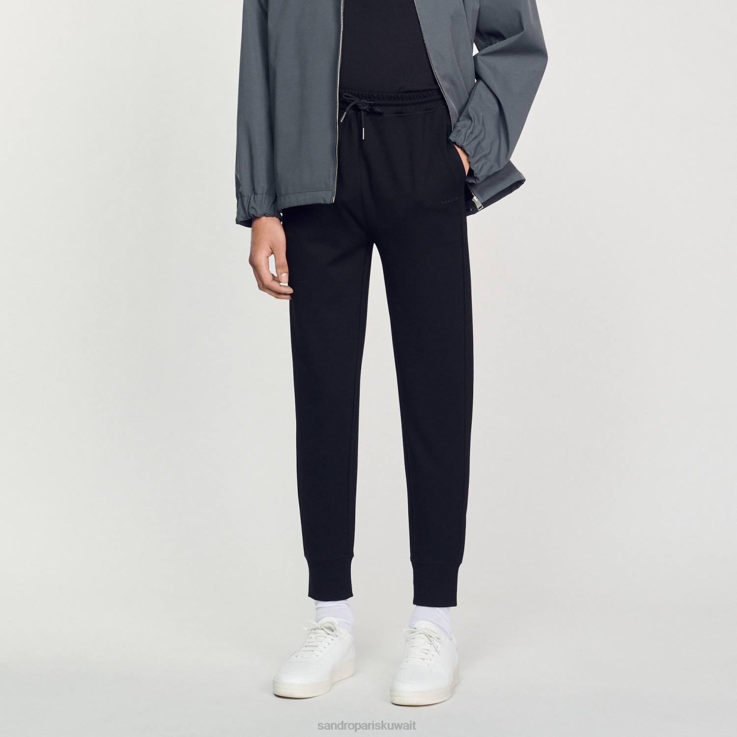 ثياب Sandro Paris قيعان الركض محبوك أسود رجال ZJ00634