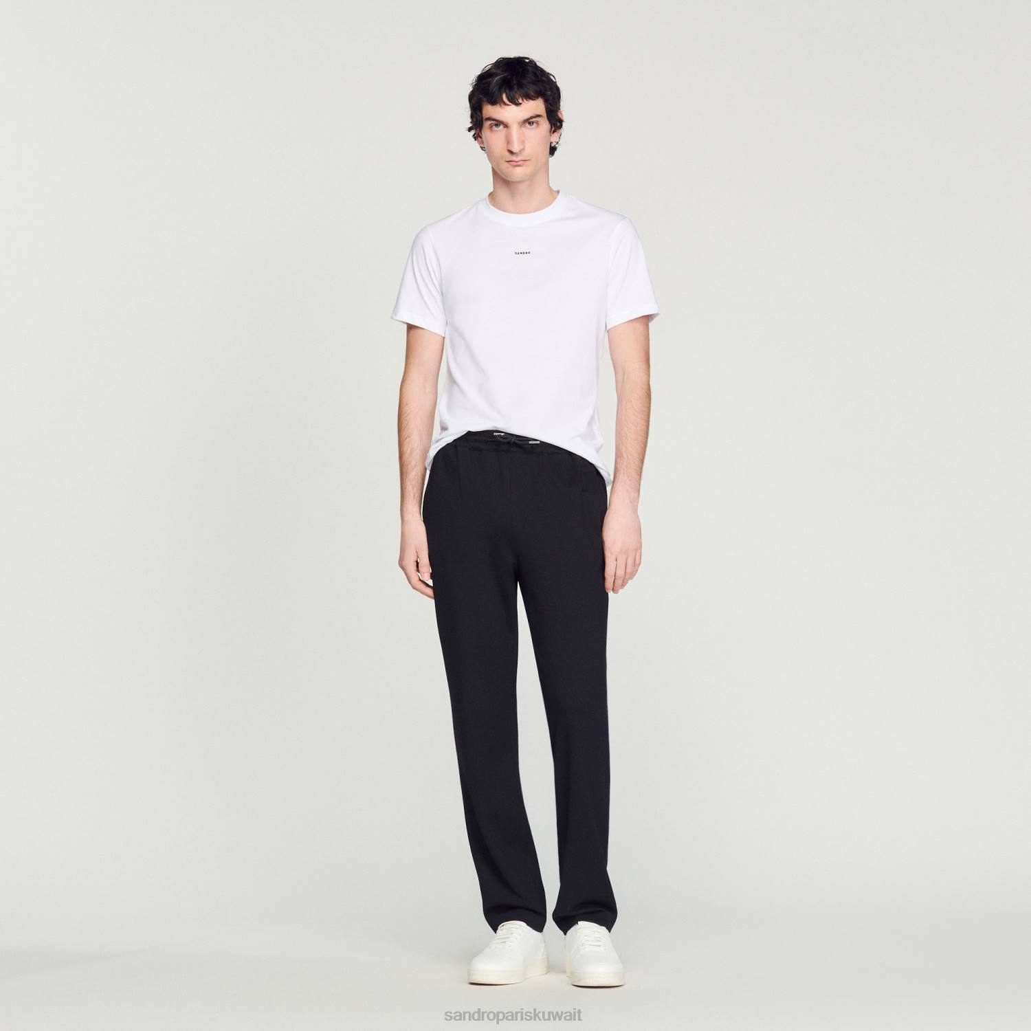 ثياب Sandro Paris قيعان الركض جيرسي أسود رجال ZJ00646