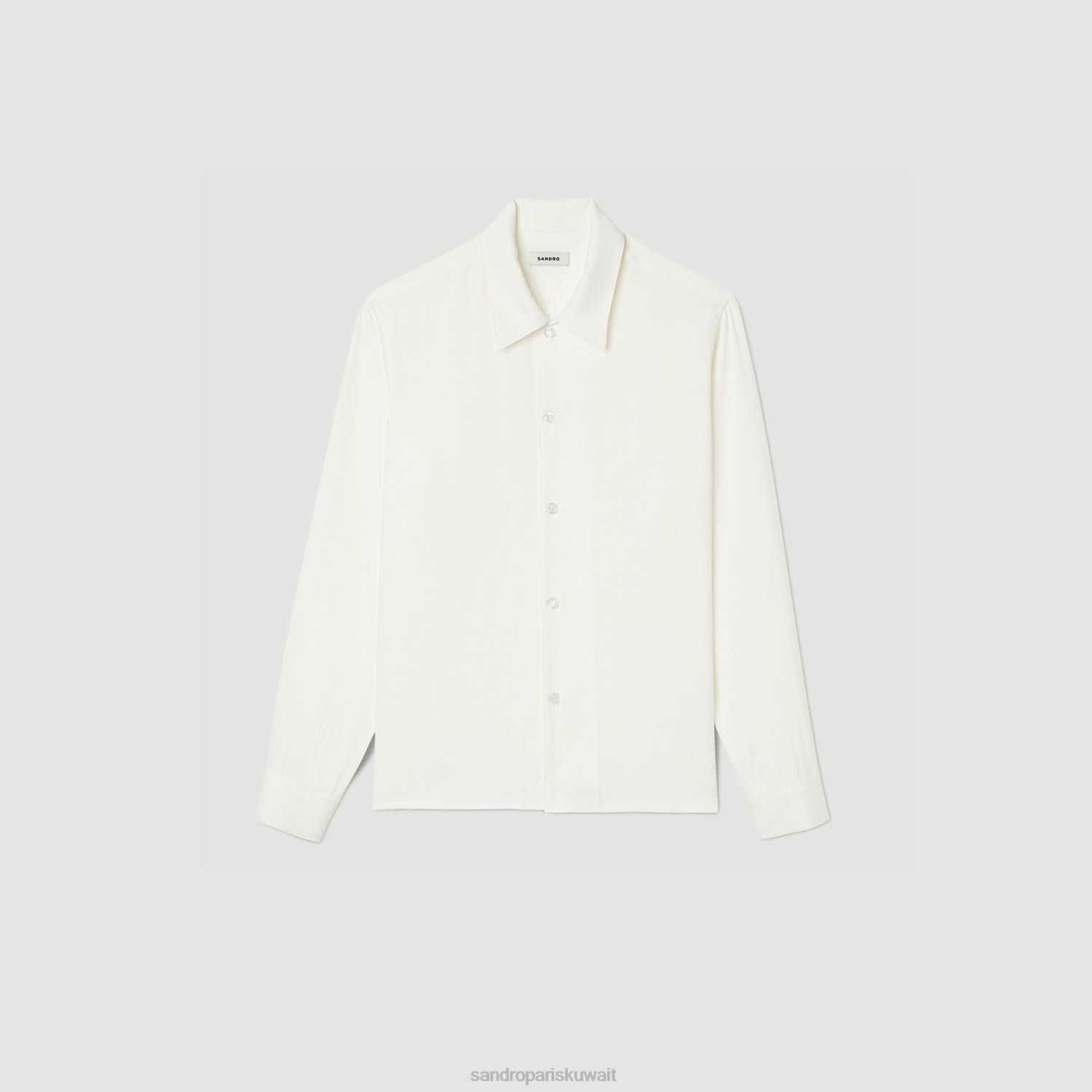 ثياب Sandro Paris قميص متدفق أبيض رجال ZJ00650