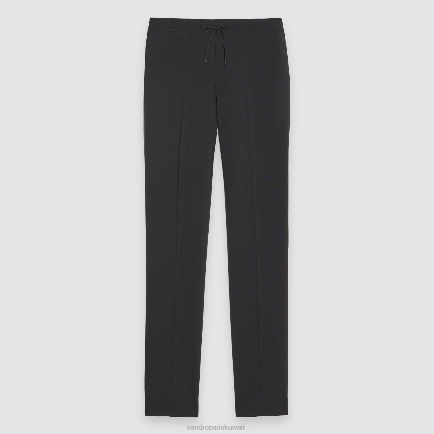 ثياب Sandro Paris بنطال بخصر مطاطي أسود رجال ZJ00656