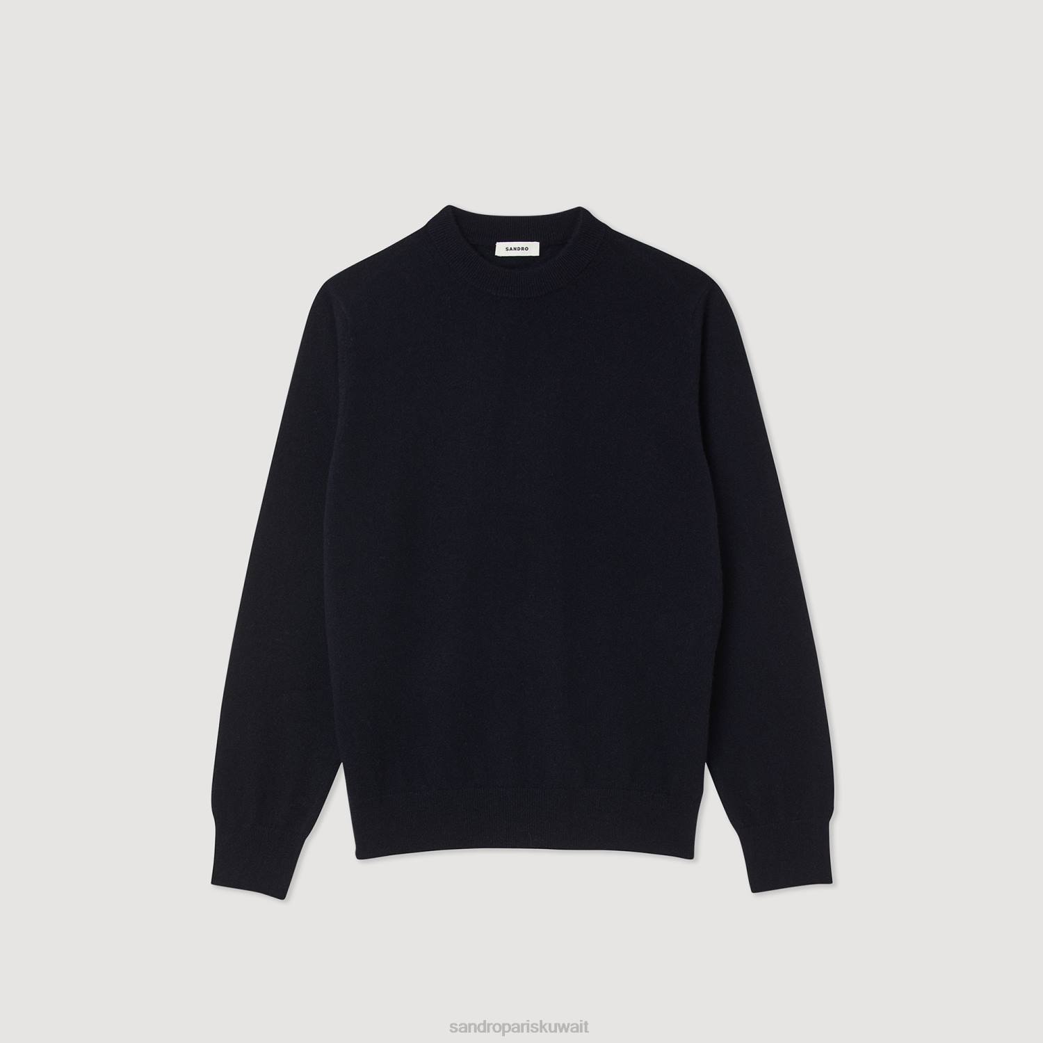 ثياب Sandro Paris سترة الكشمير البحرية المظلمة رجال ZJ00658