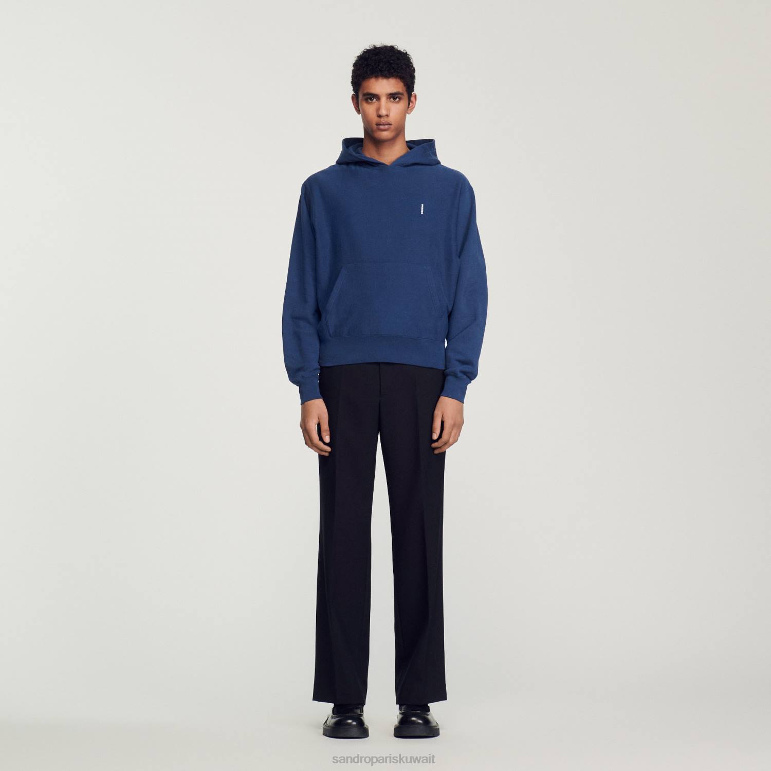 ثياب Sandro Paris هوديي الصوف أزرق رجال ZJ00671