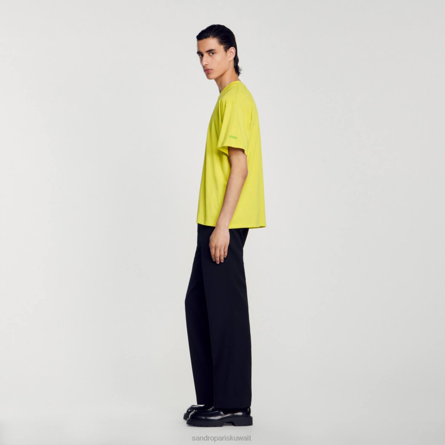 ثياب Sandro Paris تي شيرت نجم البحر اليانسون الأخضر رجال ZJ00686