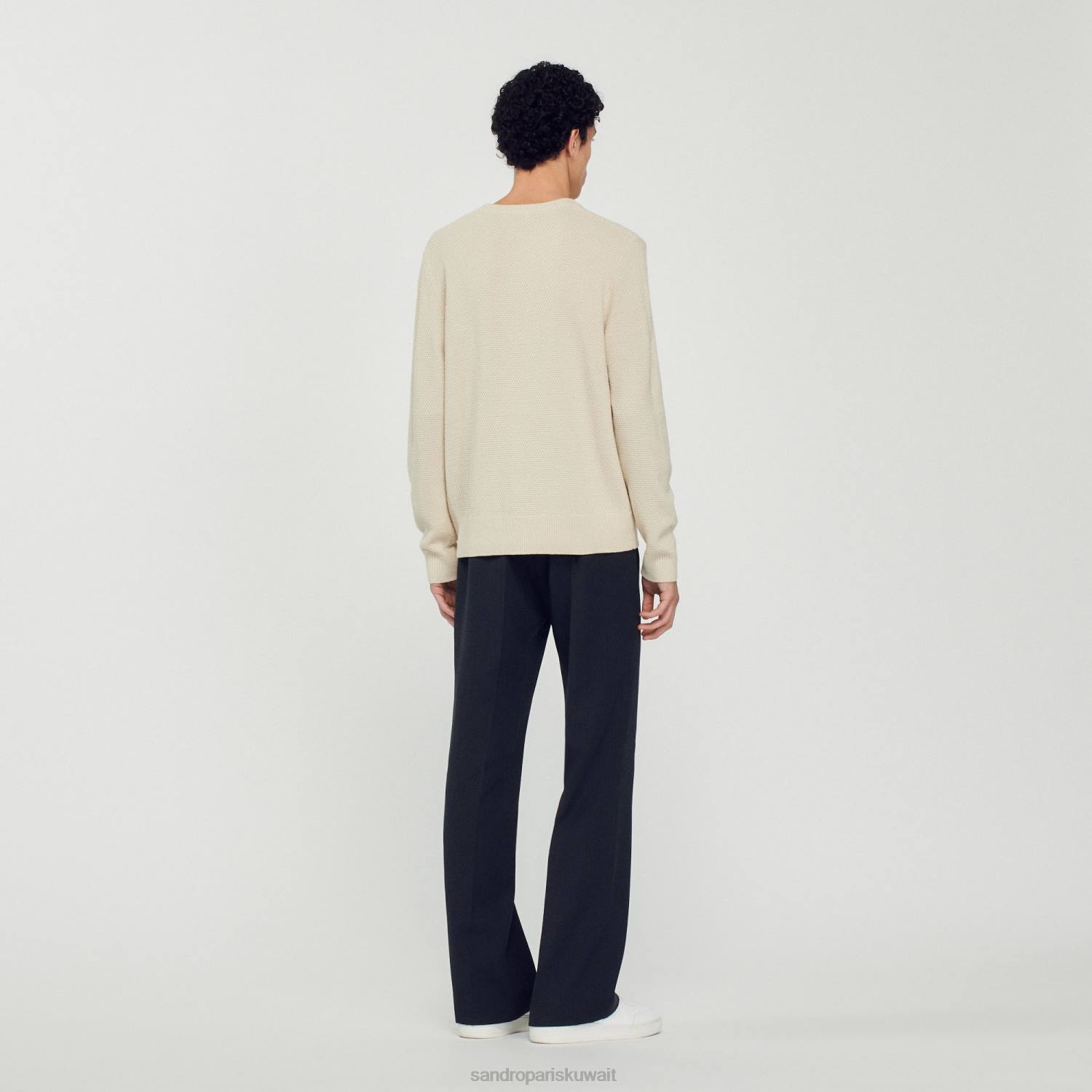 ثياب Sandro Paris كنزة صوف بيج فاتح رجال ZJ00688