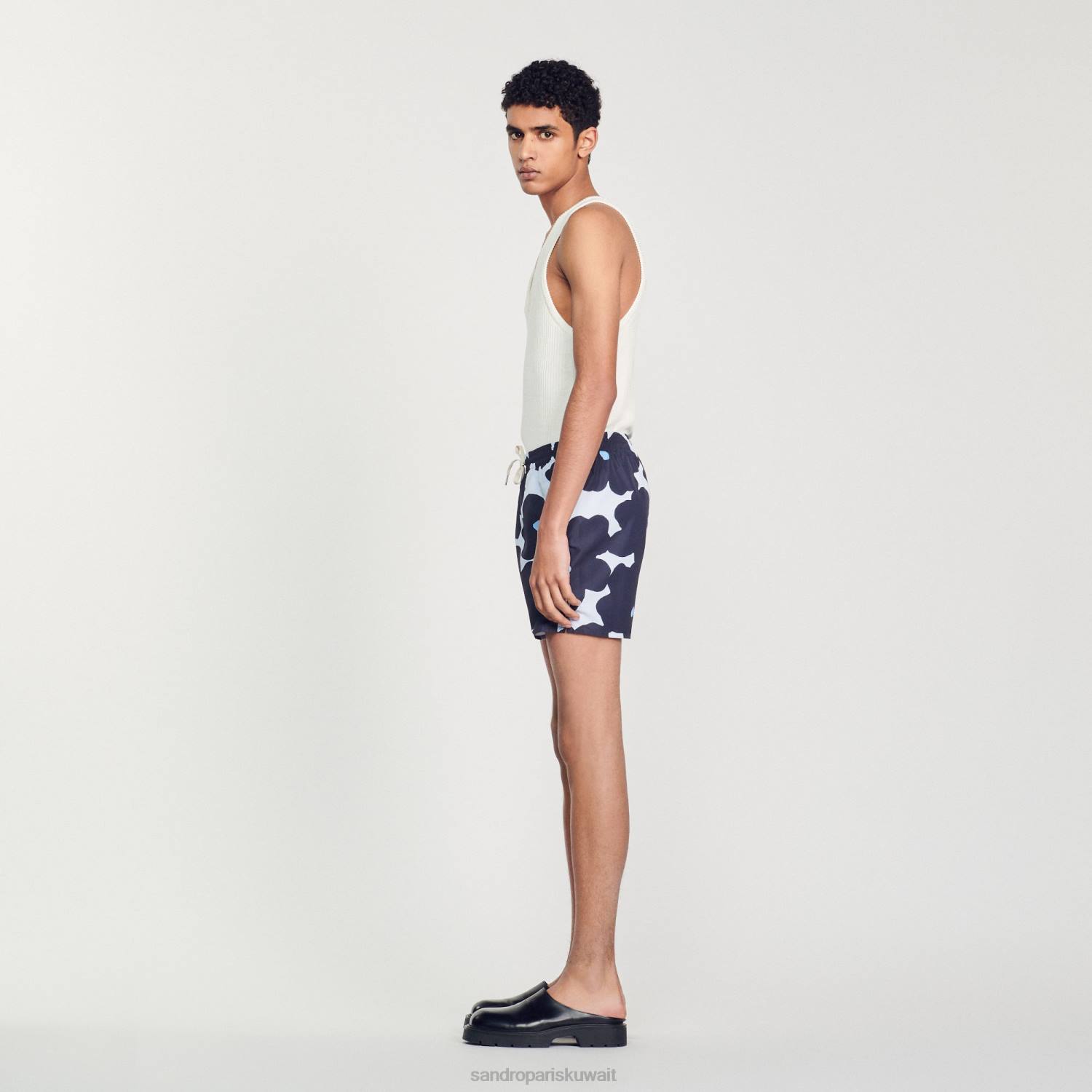 ثياب Sandro Paris شورت السباحة الأزهار الأزرق الداكن رجال ZJ00694