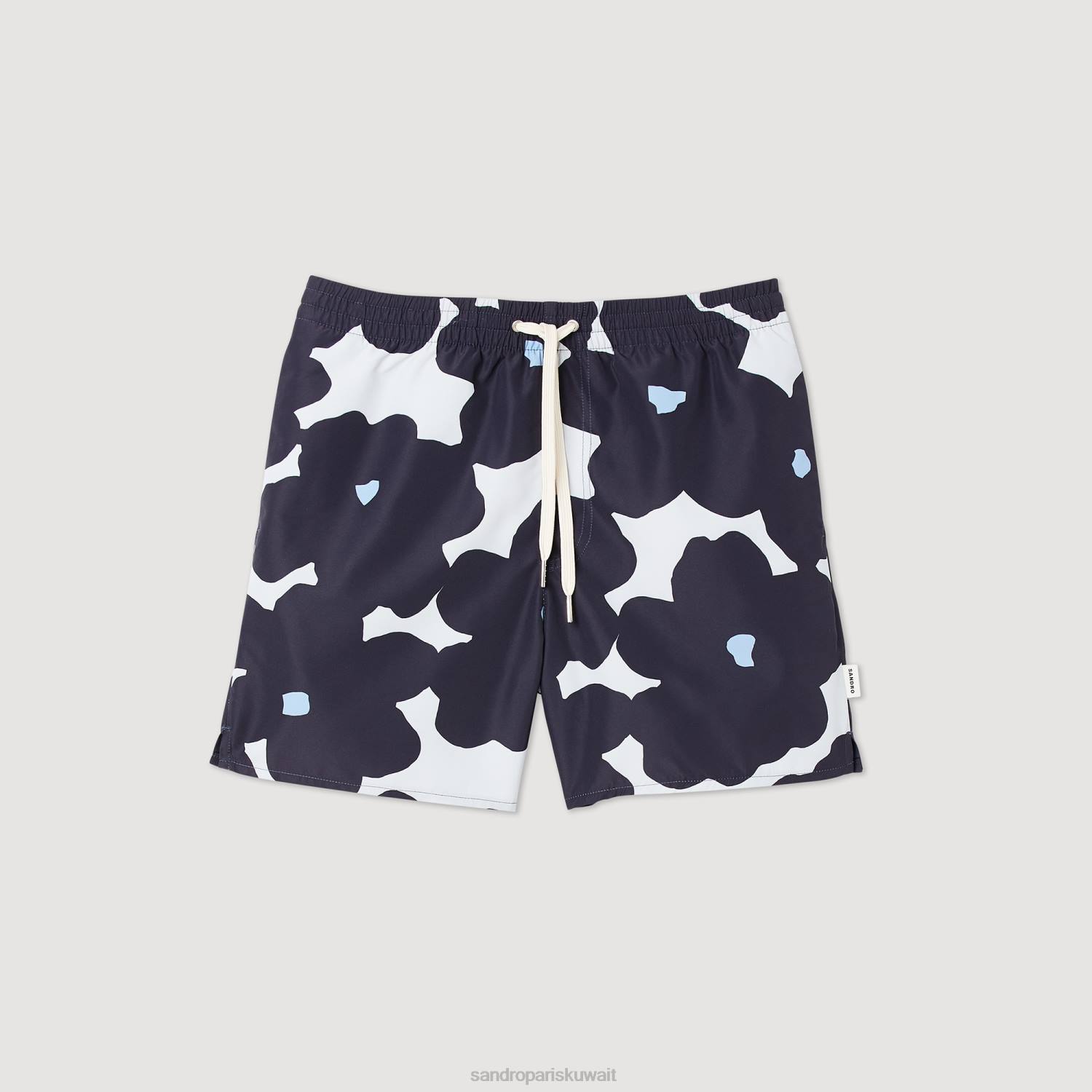 ثياب Sandro Paris شورت السباحة الأزهار الأزرق الداكن رجال ZJ00694