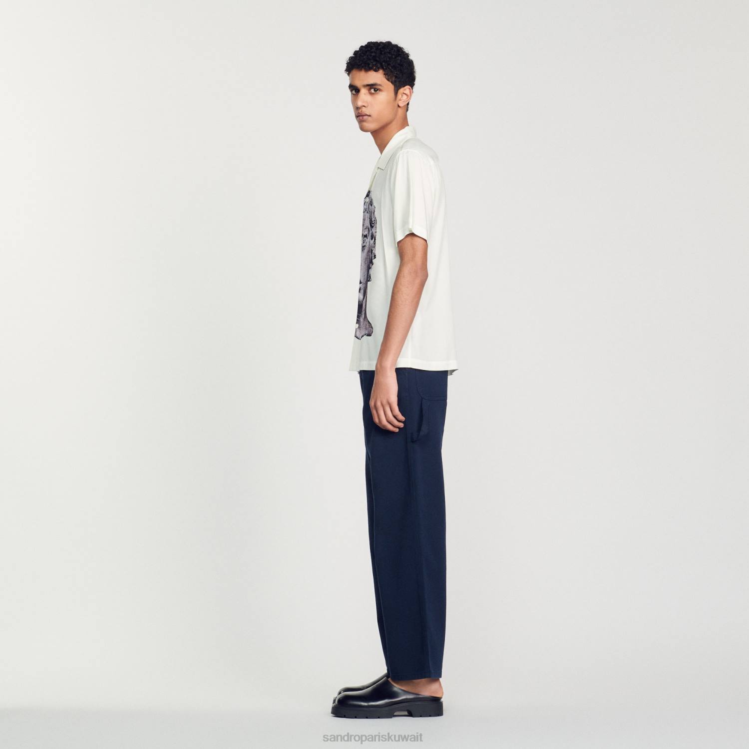 ثياب Sandro Paris قميص التمثال بيج فاتح رجال ZJ00701