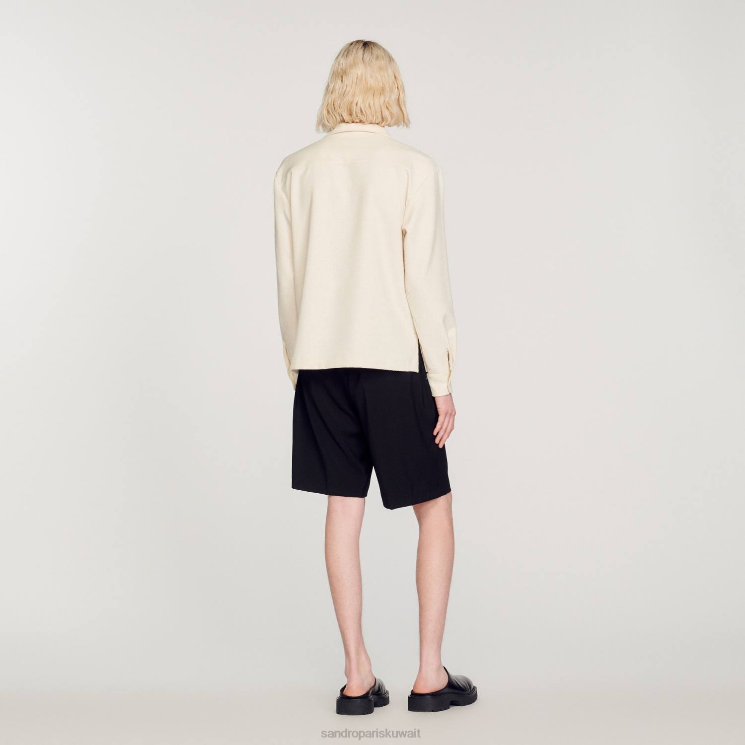 ثياب Sandro Paris قميص فضفاض أبيض رجال ZJ00708