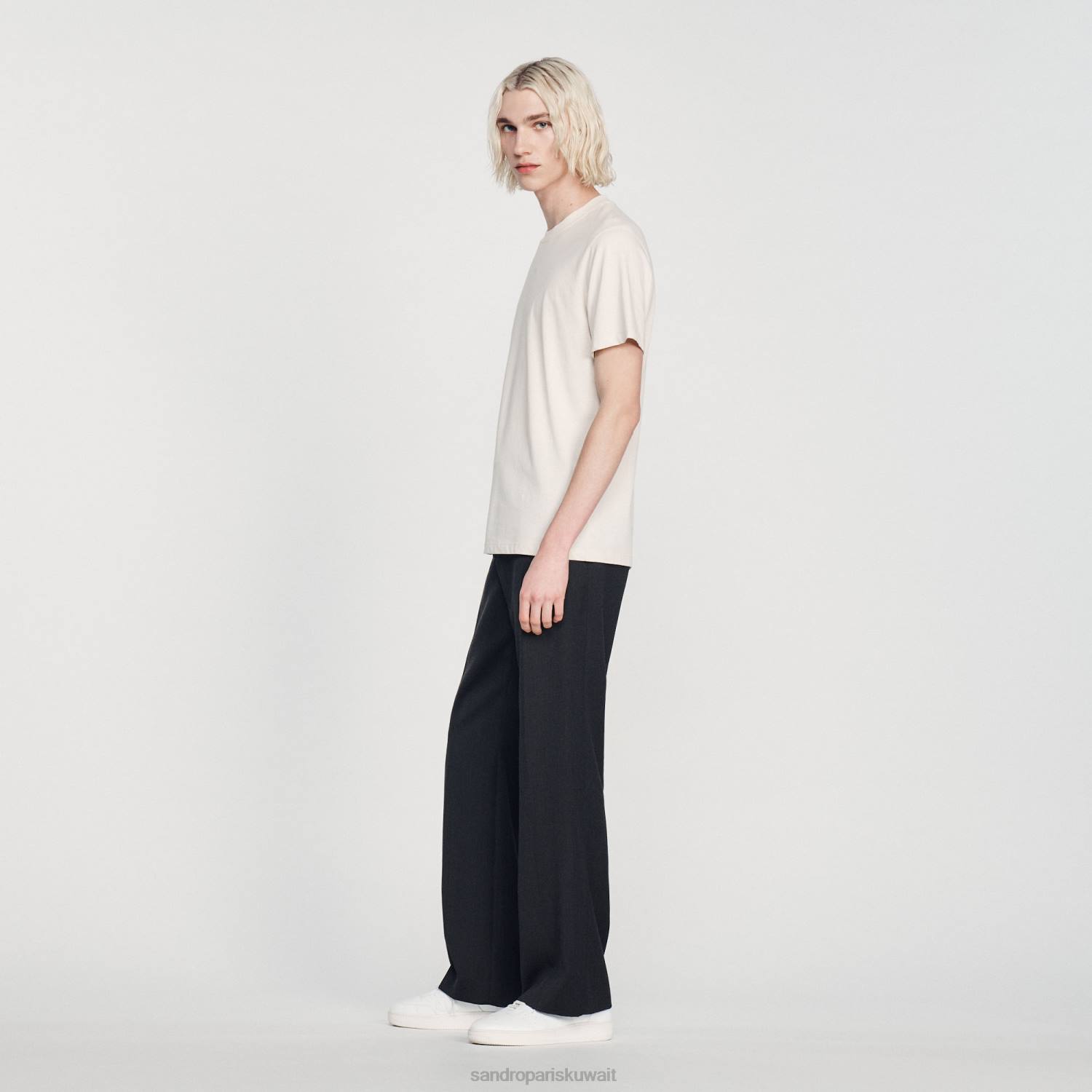 ثياب Sandro Paris تي شيرت مطرز جريج رجال ZJ00712