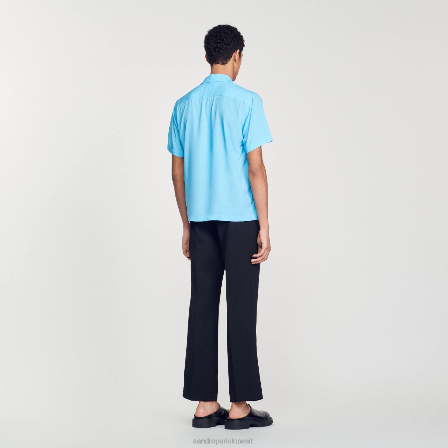 ثياب Sandro Paris قميص التمثال السماء الزرقاء رجال ZJ00722