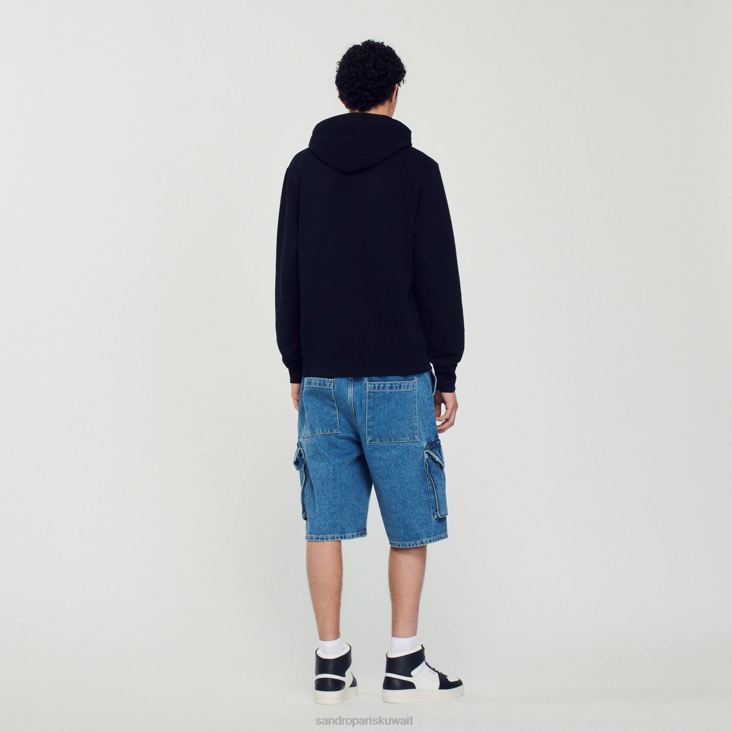 ثياب Sandro Paris هوديي بطبعة أرنب أسود رجال ZJ00731