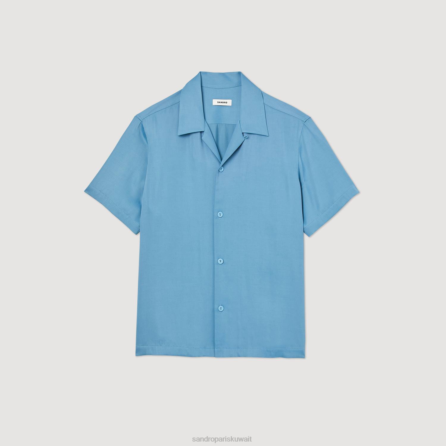 ثياب Sandro Paris قميص بأكمام قصيرة لون واحد رجال ZJ00734