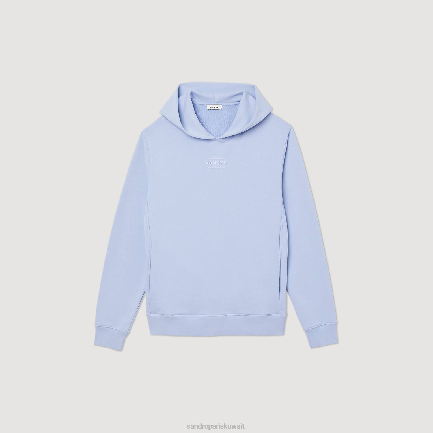 ثياب Sandro Paris سترة مقنعين مع شعار المطاط لون واحد رجال ZJ00736