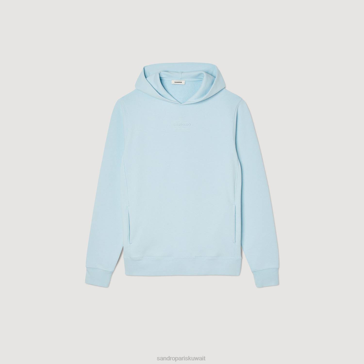 ثياب Sandro Paris سترة مقنعين مع شعار المطاط لون واحد رجال ZJ00738