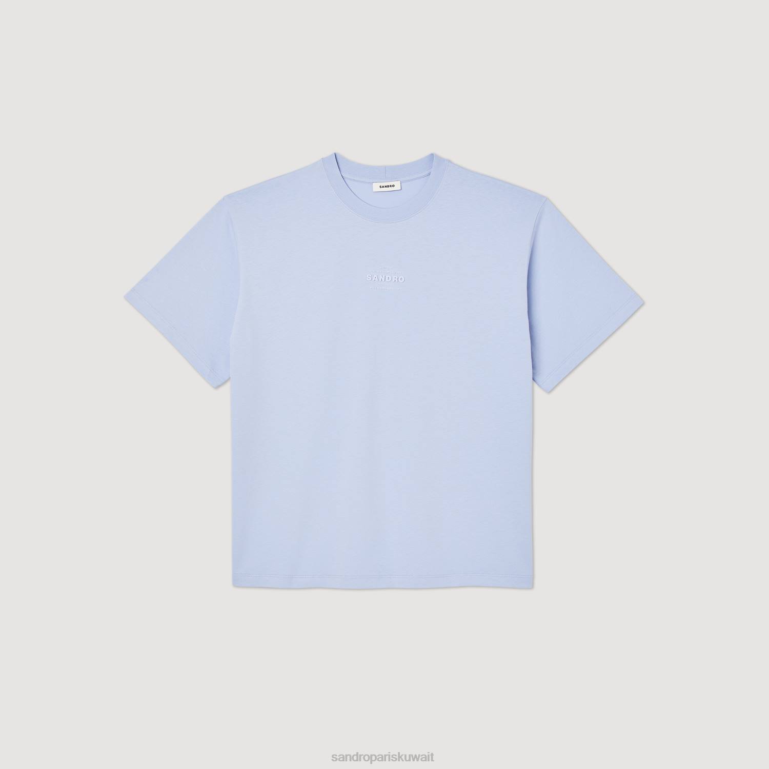 ثياب Sandro Paris تي شيرت بشعار مطاطي لون واحد رجال ZJ00739