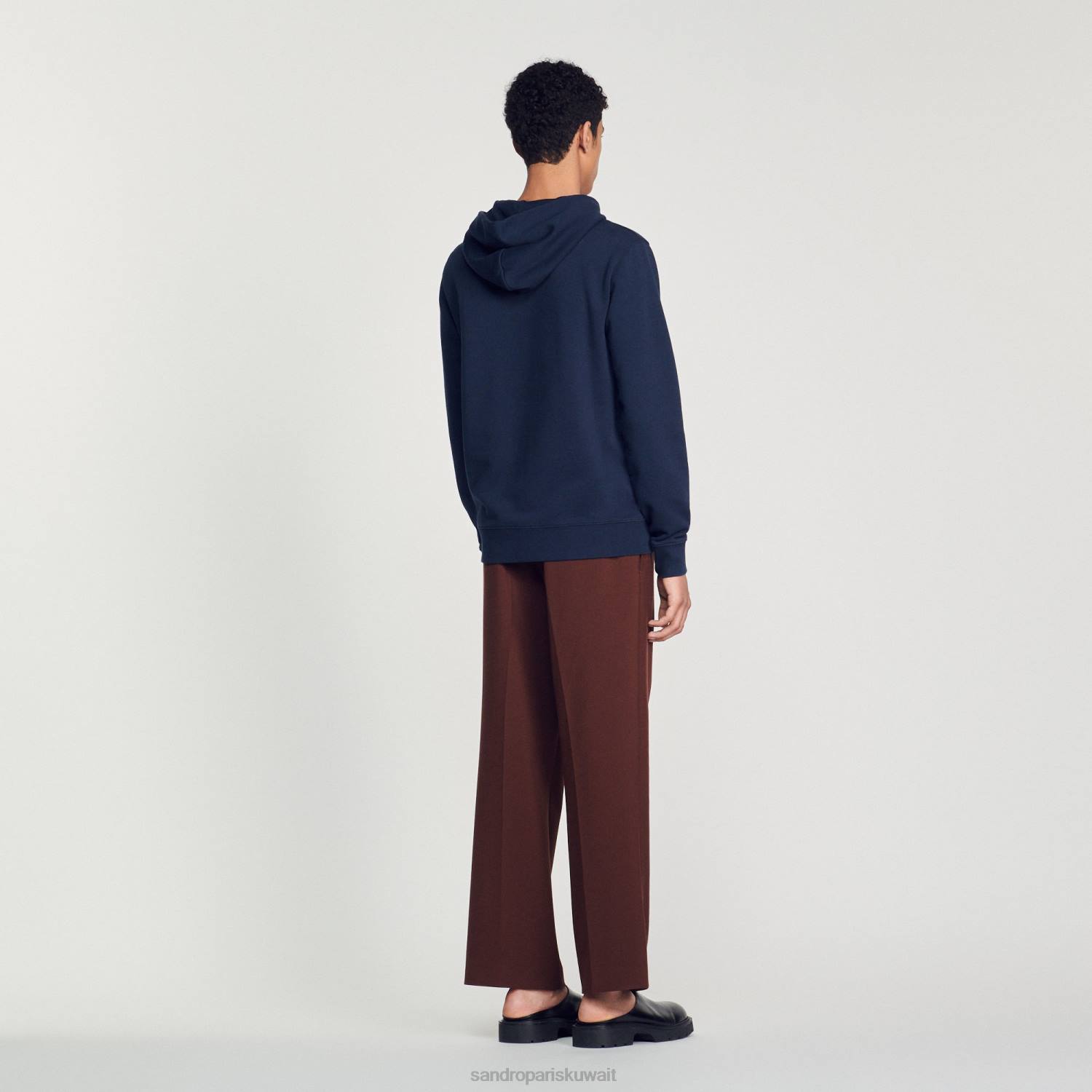 ثياب Sandro Paris هوديي مطرزة الأزرق الداكن رجال ZJ00740