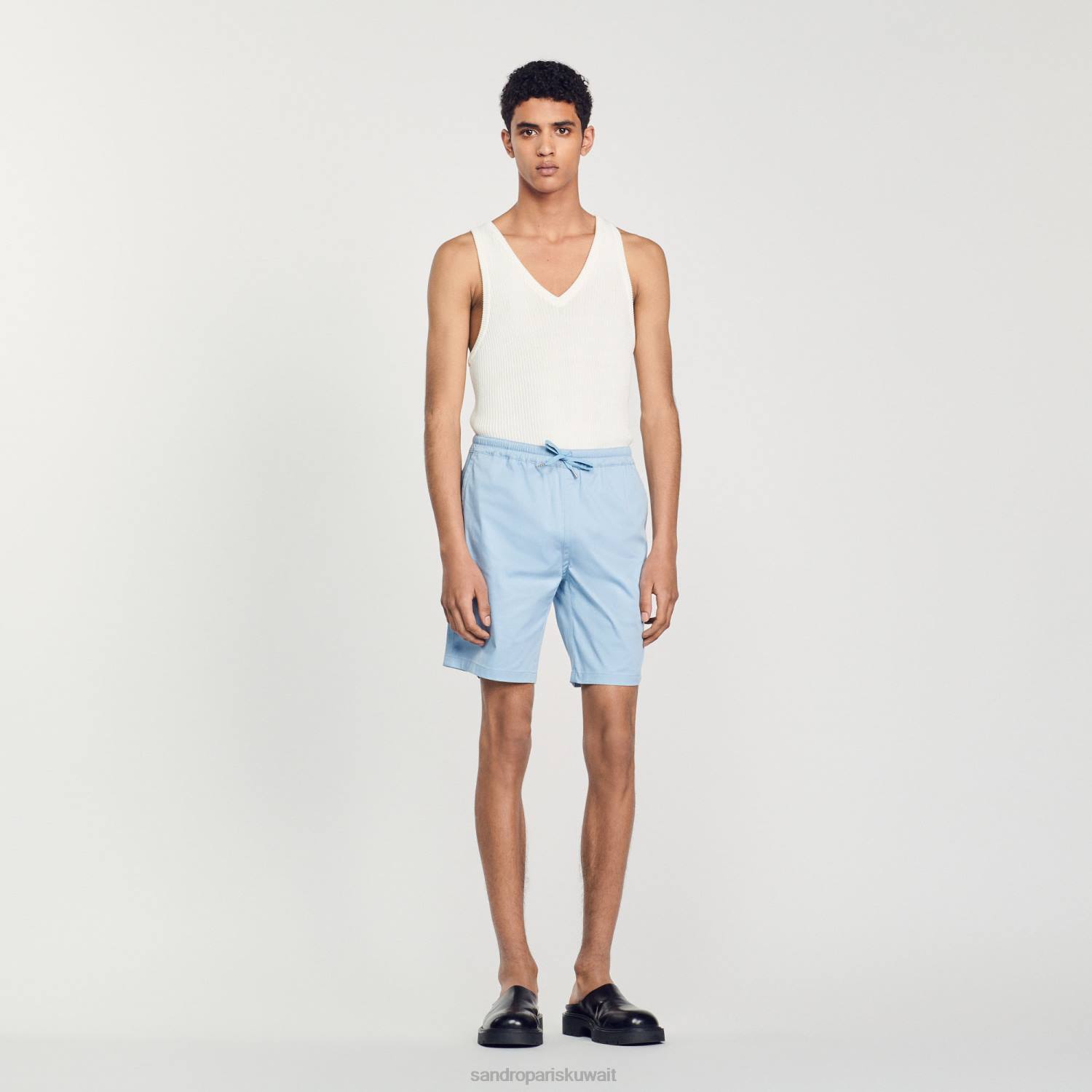 ثياب Sandro Paris السراويل القطنية السماء الزرقاء رجال ZJ00741